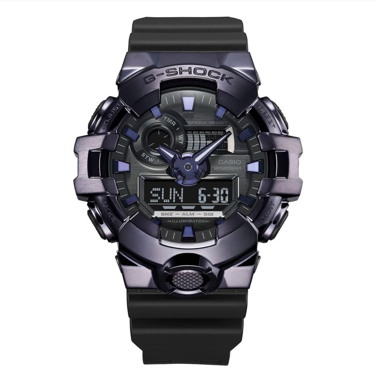 Hsg Black Silicone Strap Purple Dial Water resistant Sports Men Whatch 989283