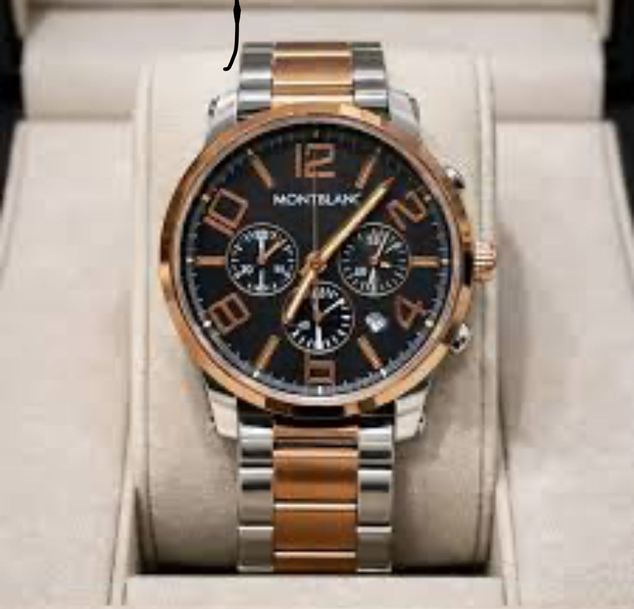 NOM MON Black Dial Copper Silver Chain Chrono Working Men’s Watch 990735