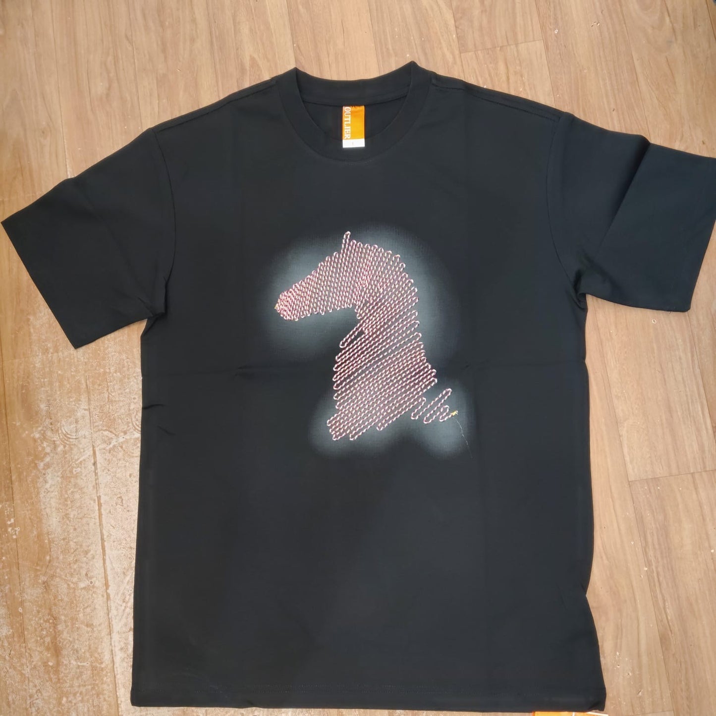 OUTLIER Black Colour Horse Print Premium Quality Round Neck T-Shirt OL 457