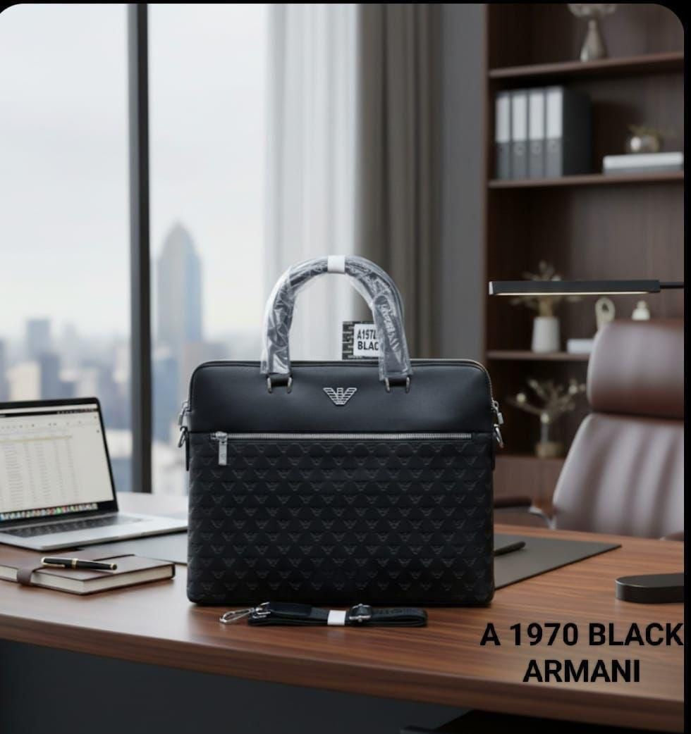 Mra Black Colour Multi Zip Print Laptop Bag A1970-5#