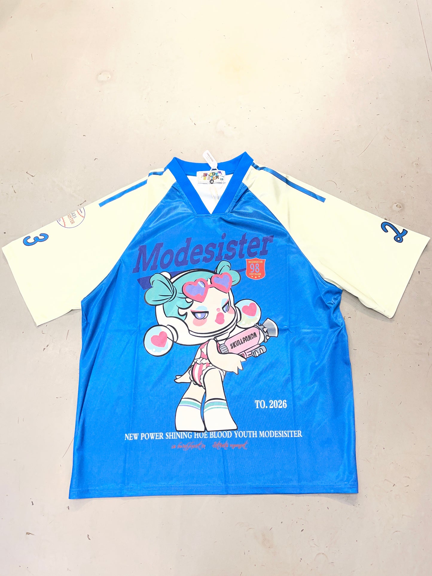 3Modesister Blue Light Green ColourGirl Doll Print Imported Unisex Jersey T-Shirt 306