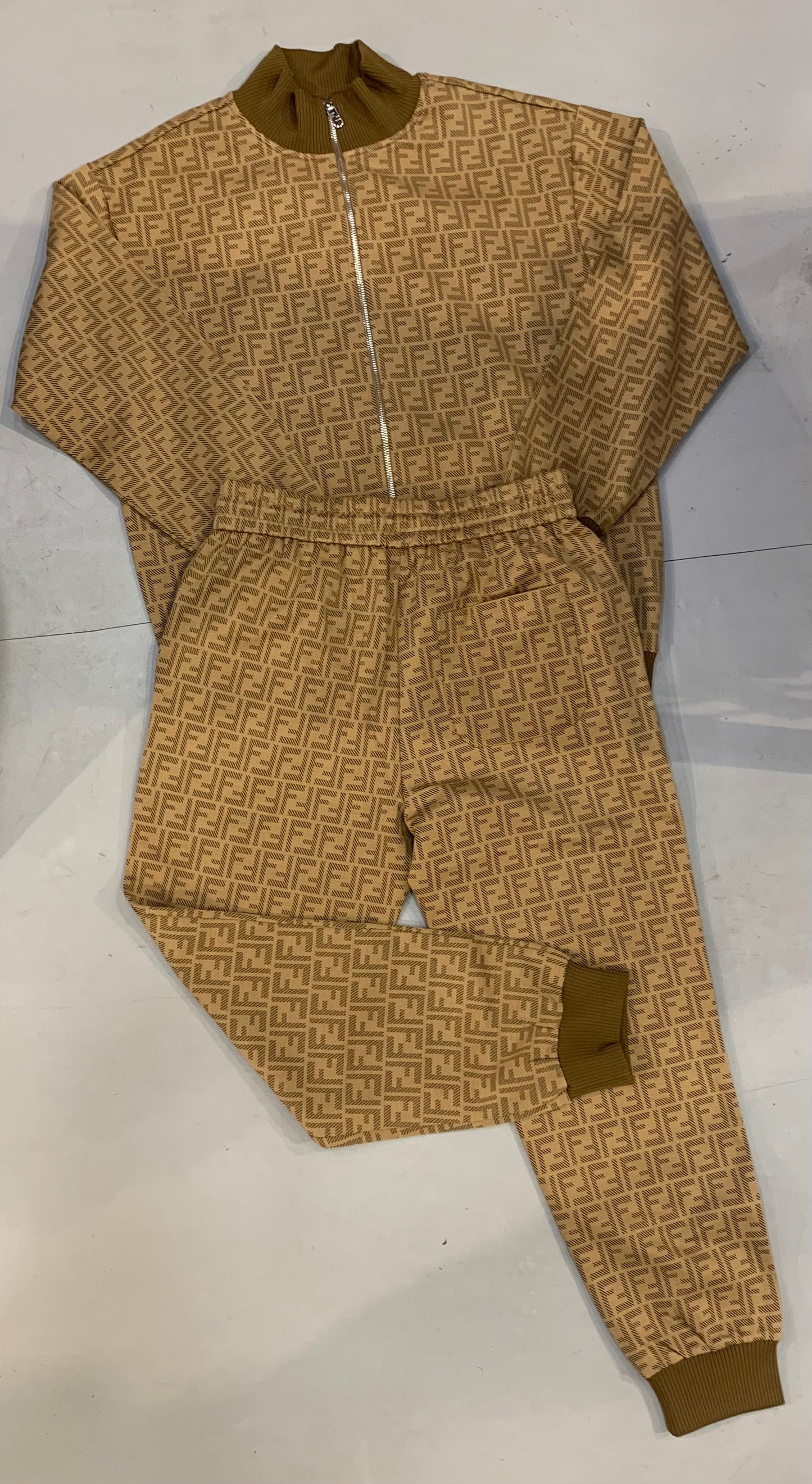 NEF FEN Beige Brown Colour Premium Quality Jacket & Lower Unisex Coord Set 2025128