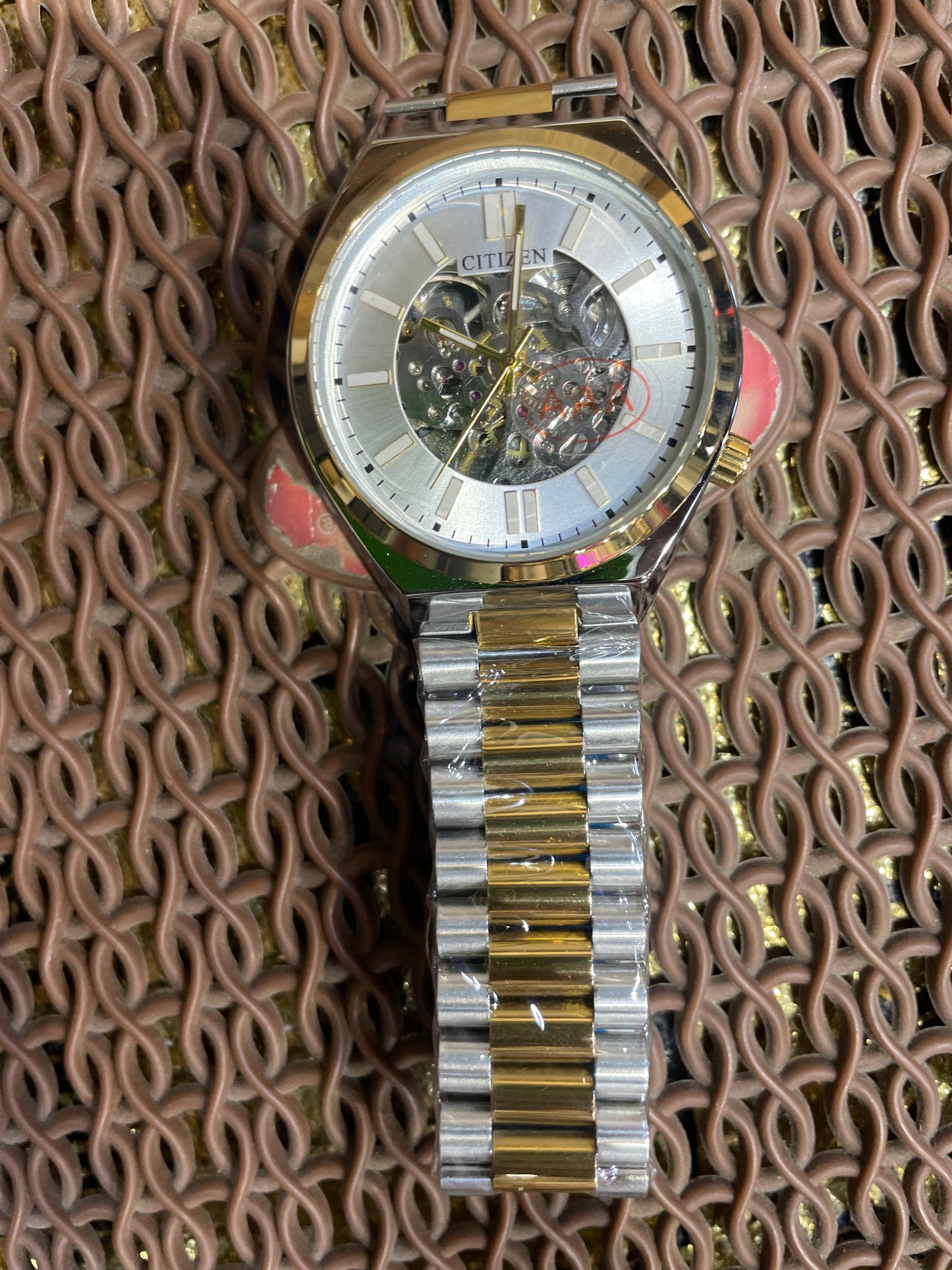 TIC CIT Silver Golden Chain Golden Ring White Dial Automatic Men’s Watch 990960