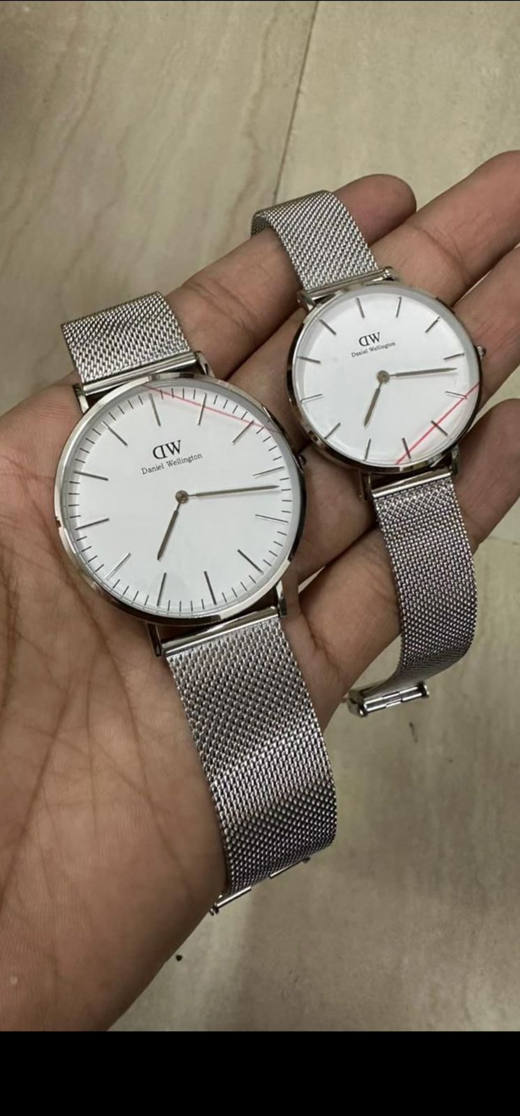 Wd Silver Chain White Dial Slim Formal Casual Watch For Men 400618