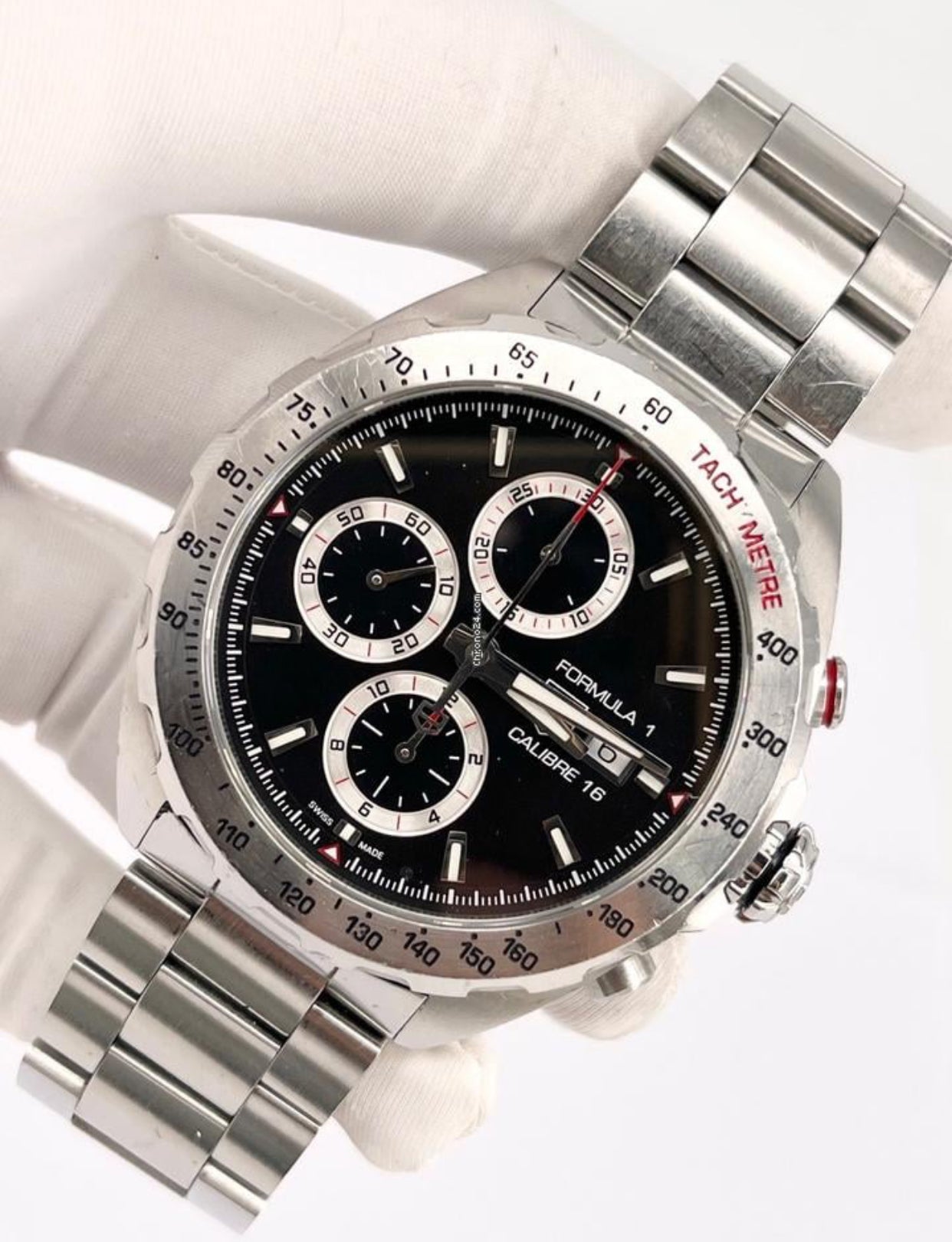 GAT Black Dial Silver Chain Japanese All Chrono Date Working Men’s Watch 990718