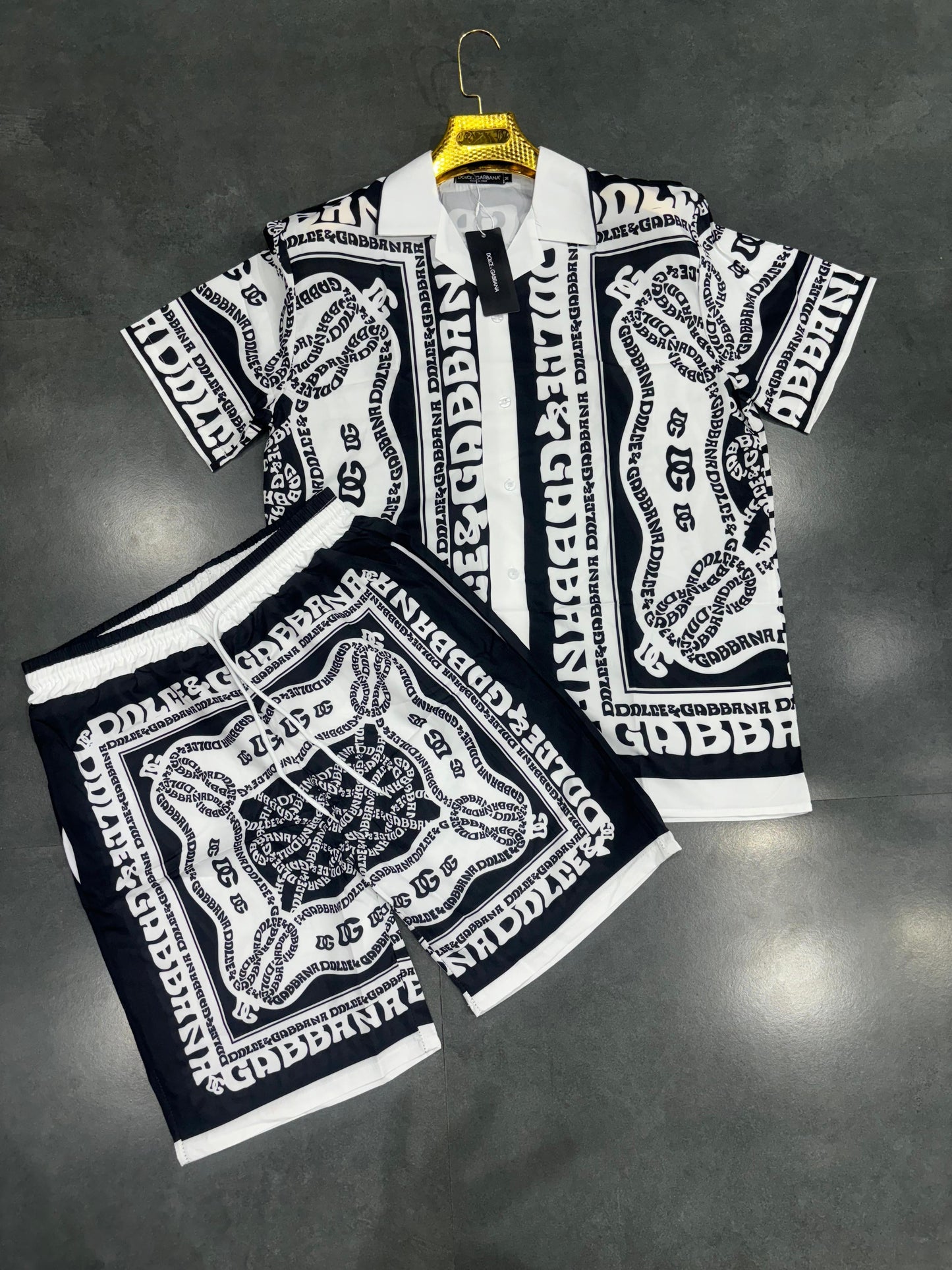 LOD White Black Colour With Print Premium Quality Half Sleeve Coord Set 65079