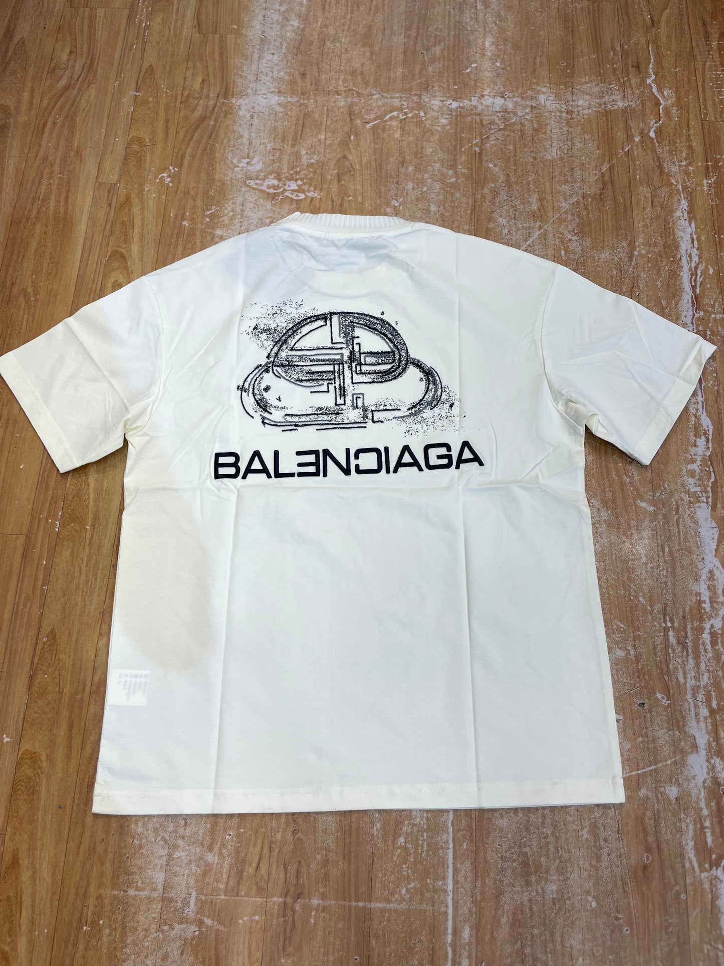 Bail vasa LAB Cream Colour Balenciaga Back print Imported Oversize Unisex T-shirt 26031