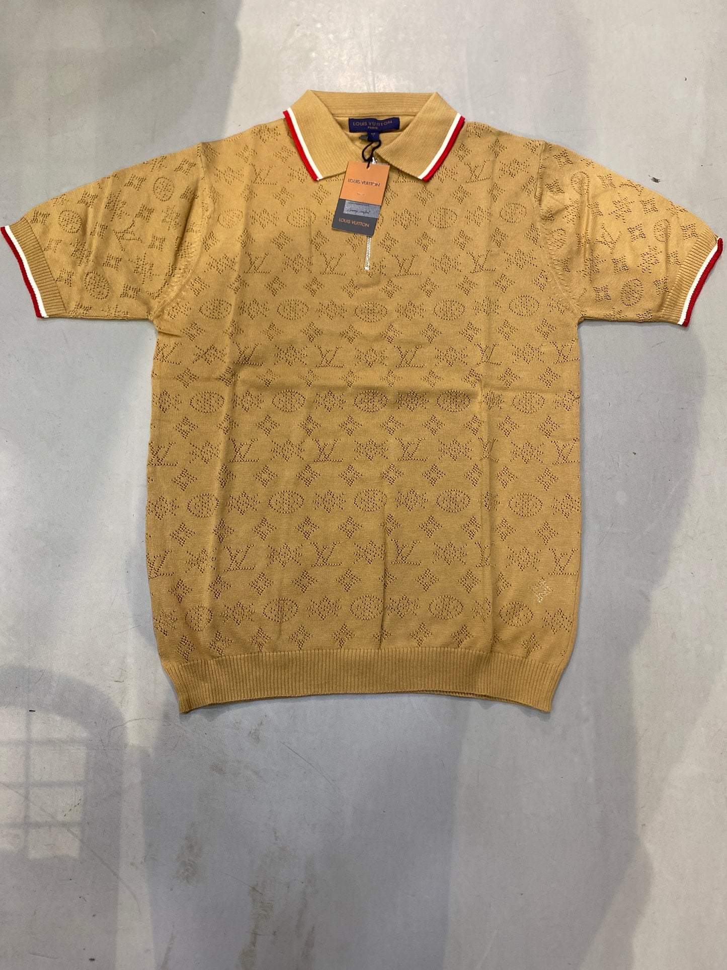UOL Brown Colour Korean Style knitted Premium Quality Collar T-Shirt 989882