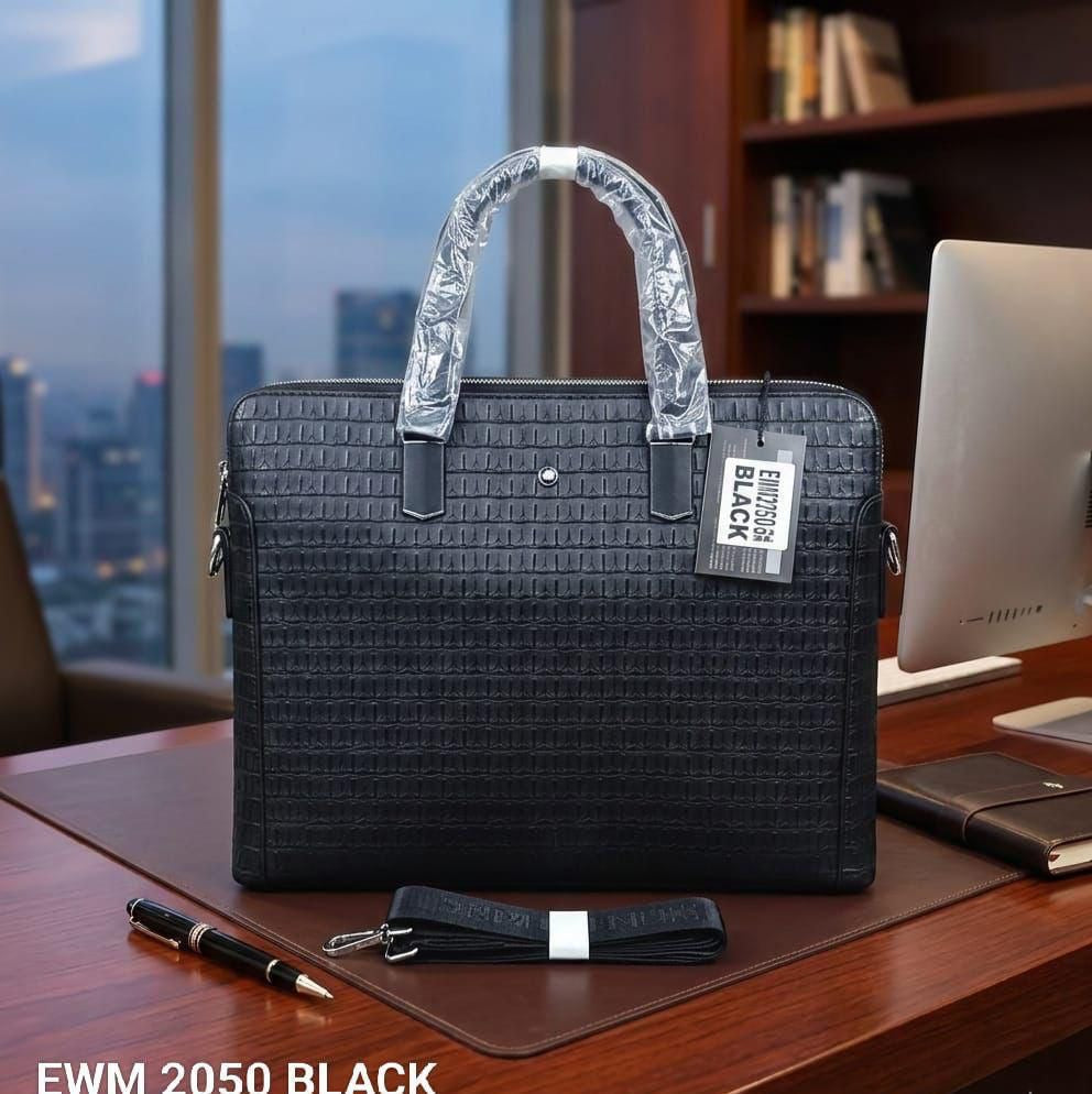 Nom Black Colour Multi Zip Laptop Bag EWM2050-5#