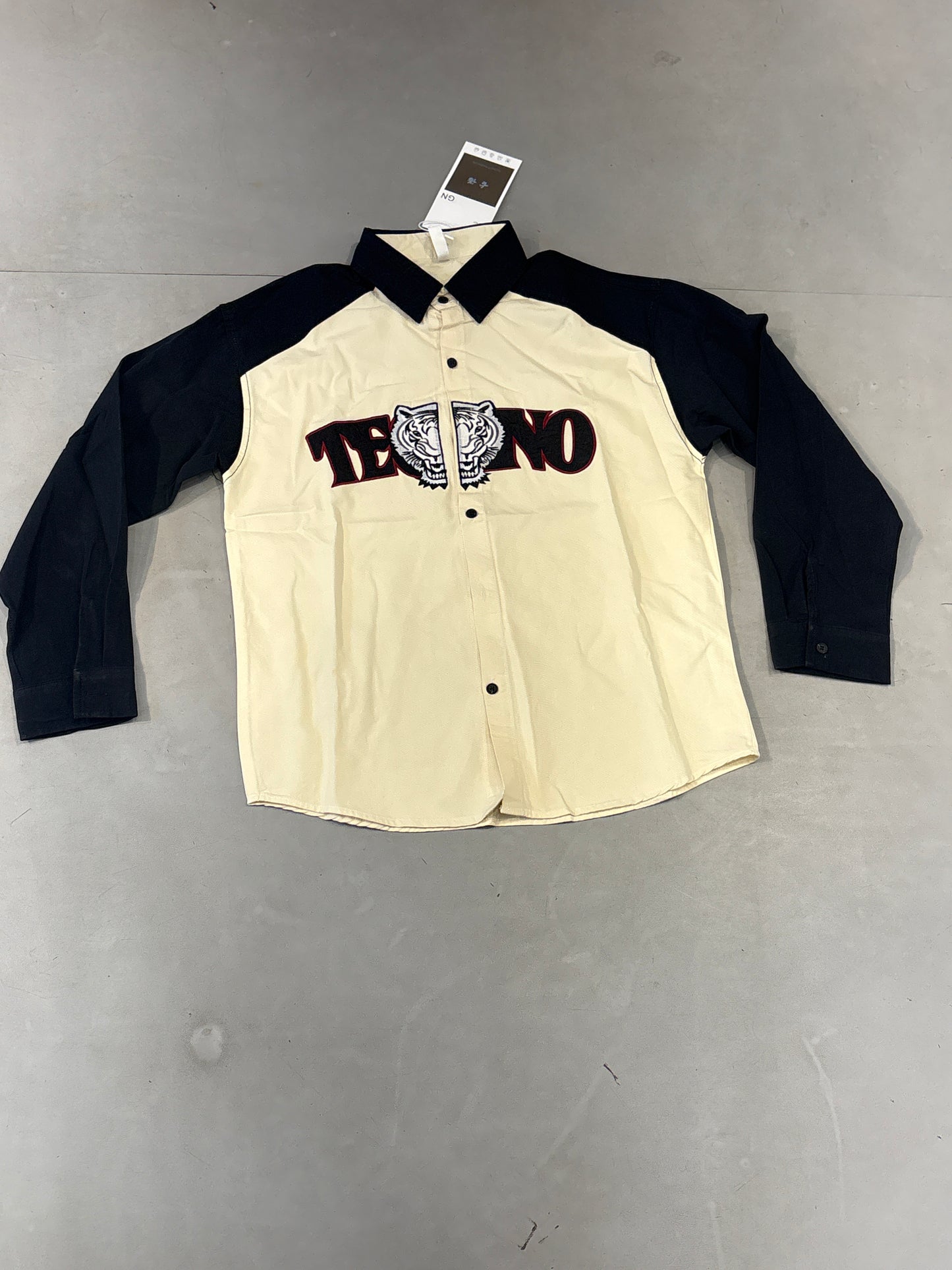 G.N Cream Black Colour TE NO Imported Full Sleeve Unisex Shirt 2631