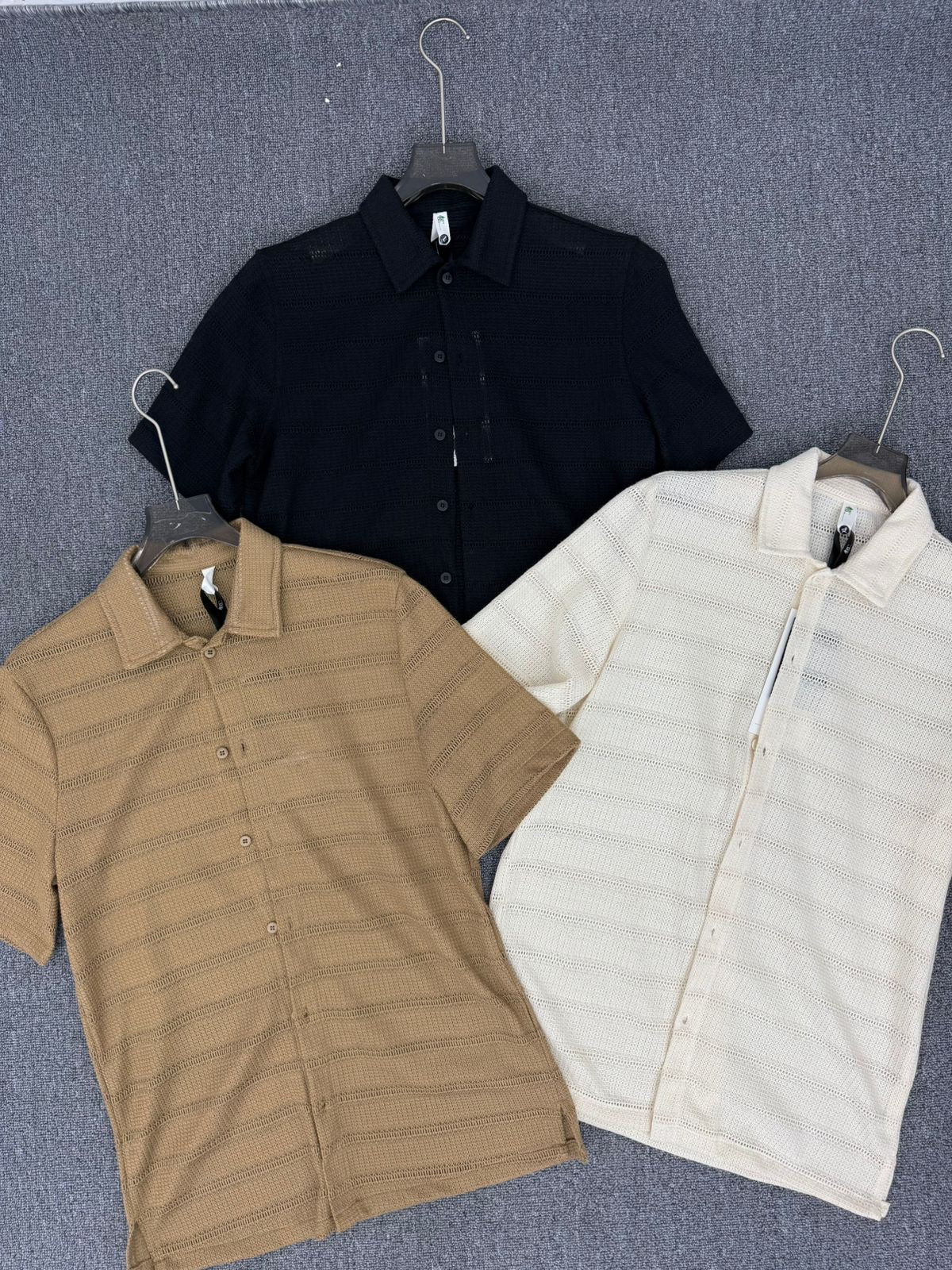 BC Khaki Beige Brown Half Sleeve Knit Imported Shirt 989121