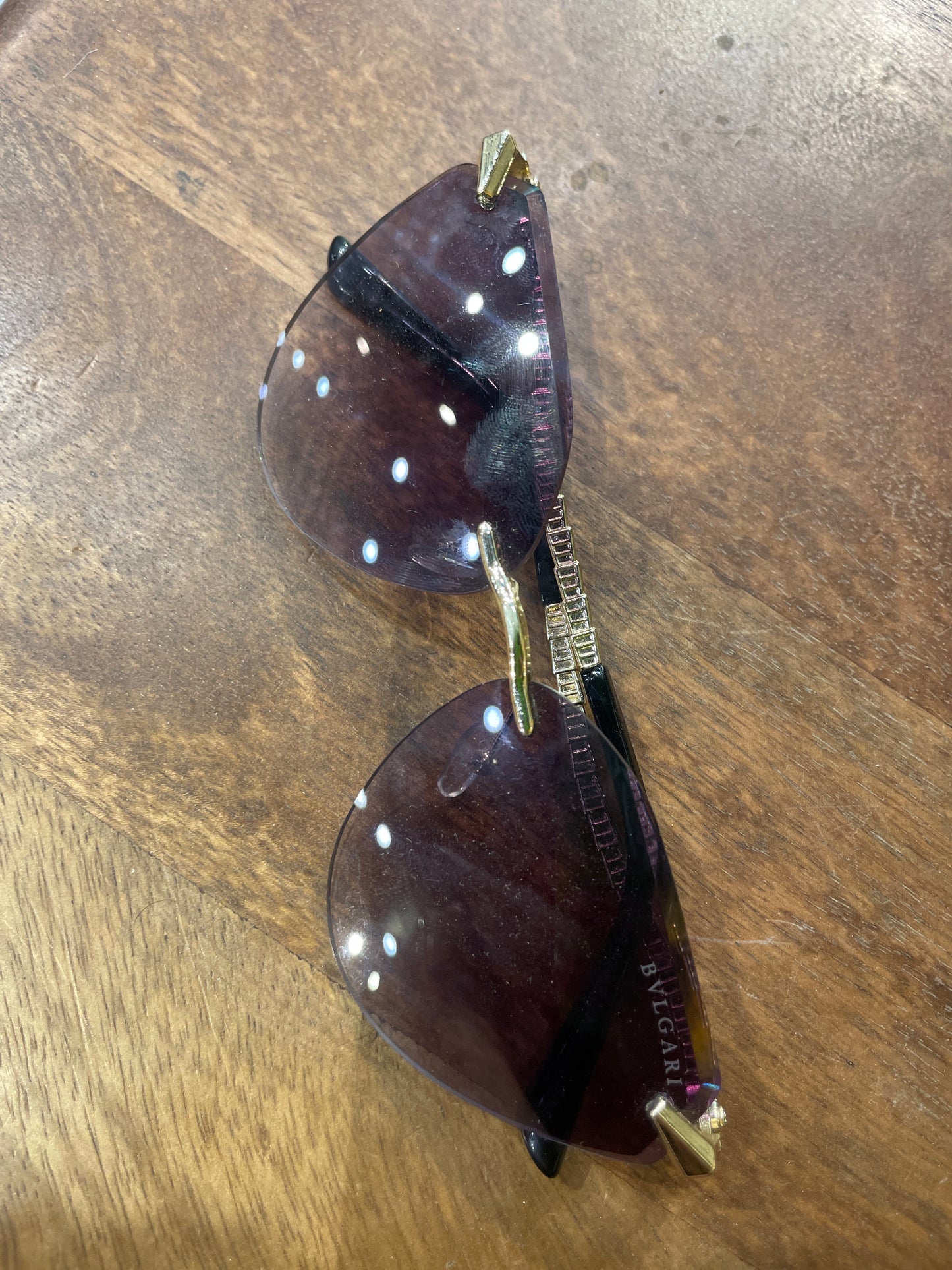 LVB Frameless Golden Black Stick Black Shade Unisex Sunglass