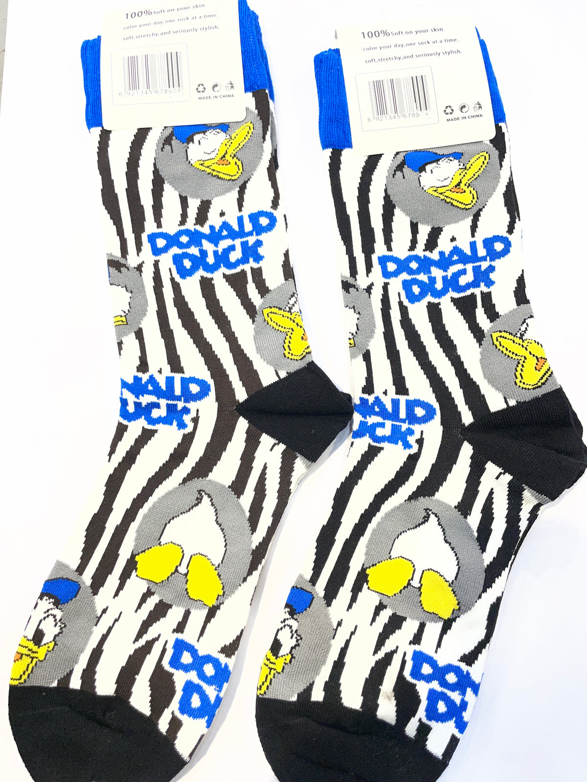 Scenario Black White Colour Donald Duck Print Premium Quality Full Socks 991156