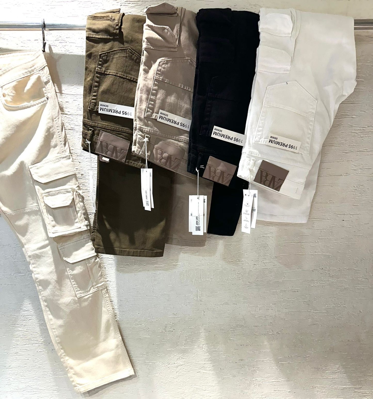 ZR RAZ Dark Green Colour With Premium Quality Cargo Jeans 19348