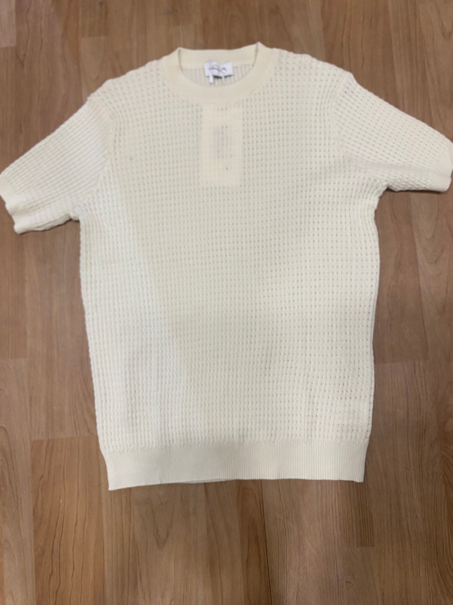 Ultimate Details cream Colour Knitted Premium Quality Unisex Round Neck T-Shirt P2001