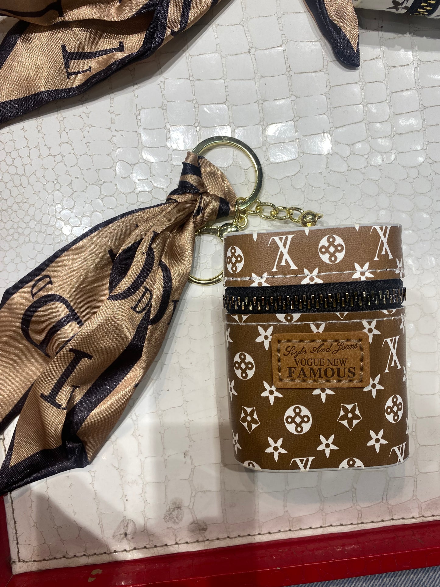 Imported Multi Colour Coin Pouch Key Chain 988424