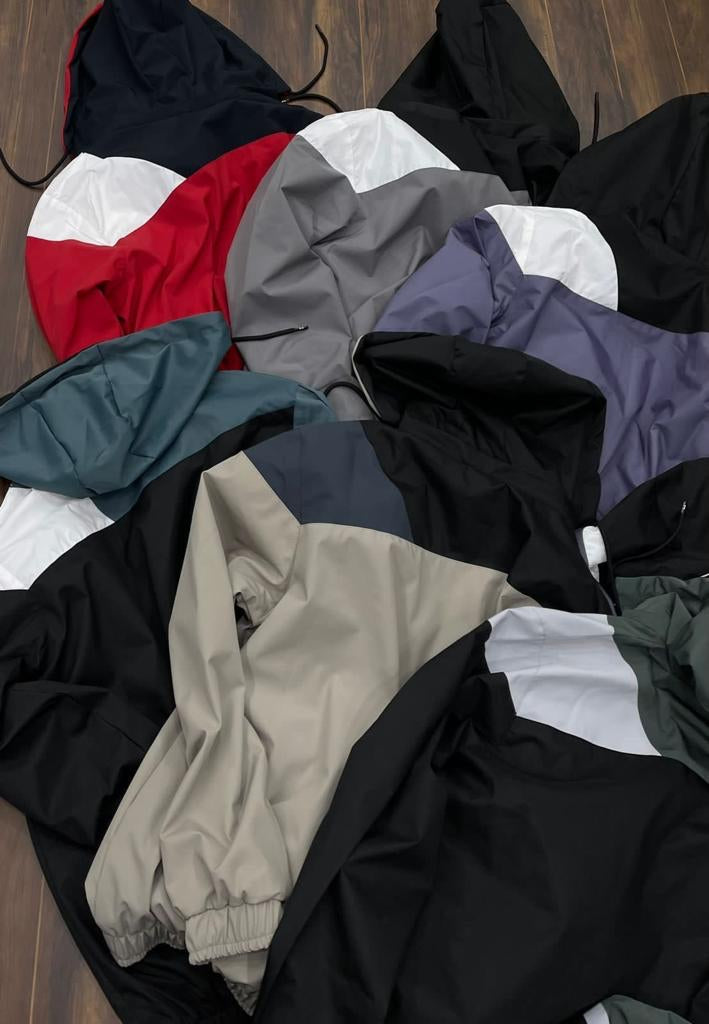 UND Black Blue White Colour With Hoodie Windcheater 521966