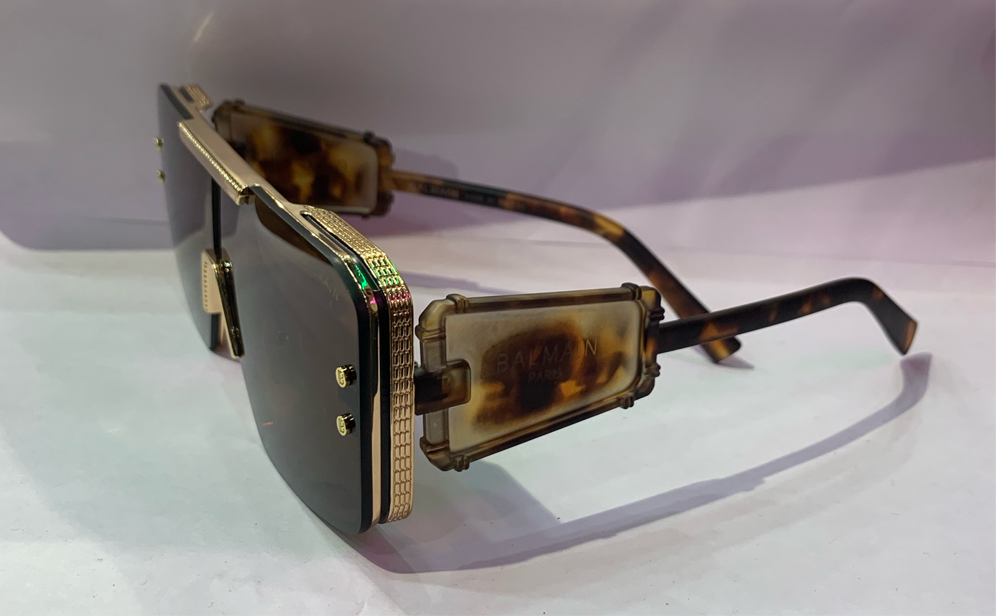 LAB Golden Frame Brown Shade Matt Brown Leopard Stick Unisex Sunglasses ZS98196 58 18-145