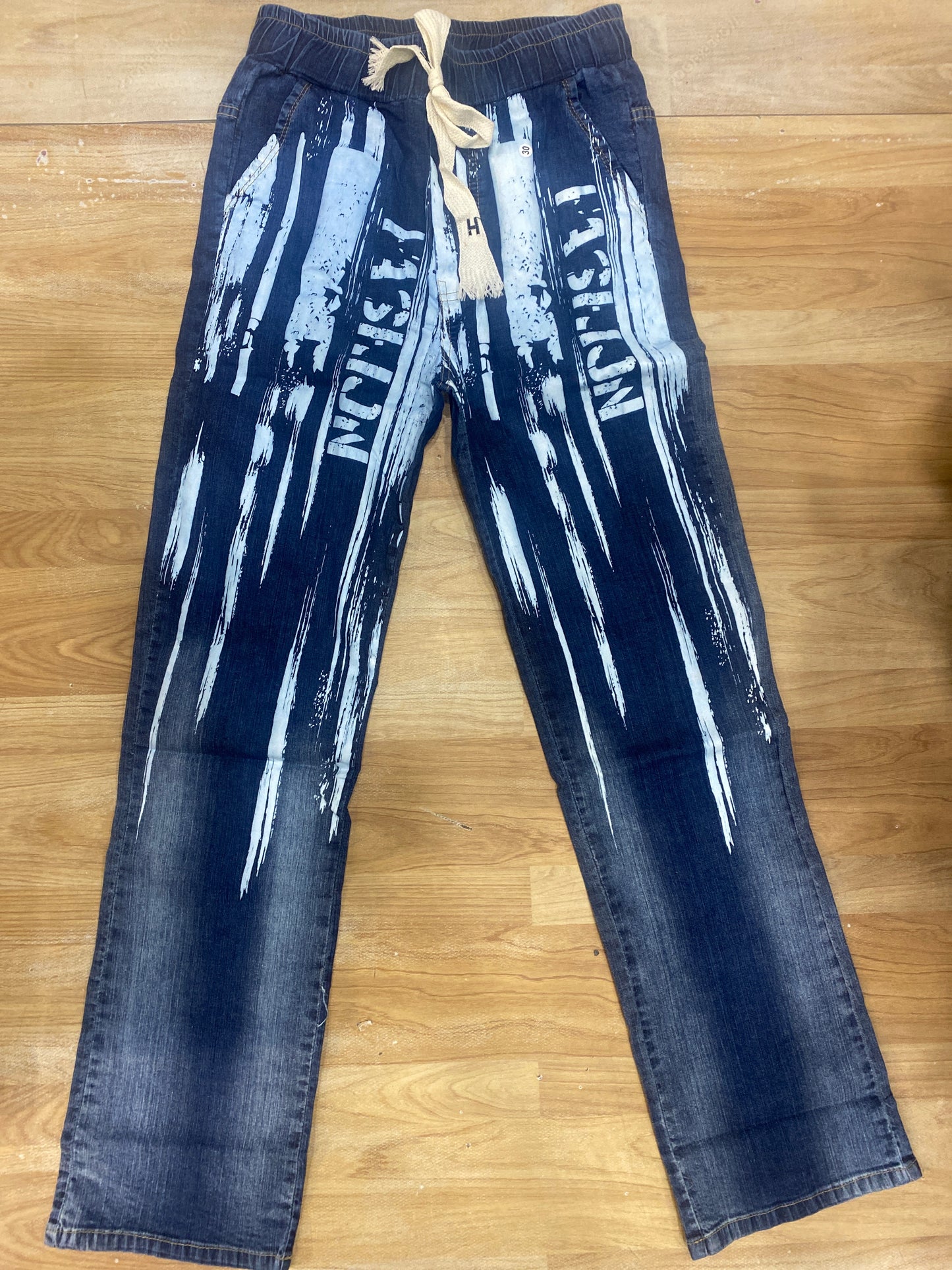 Import Jeans Blue Colour Straight Fit NCIHSEH Print H9008
