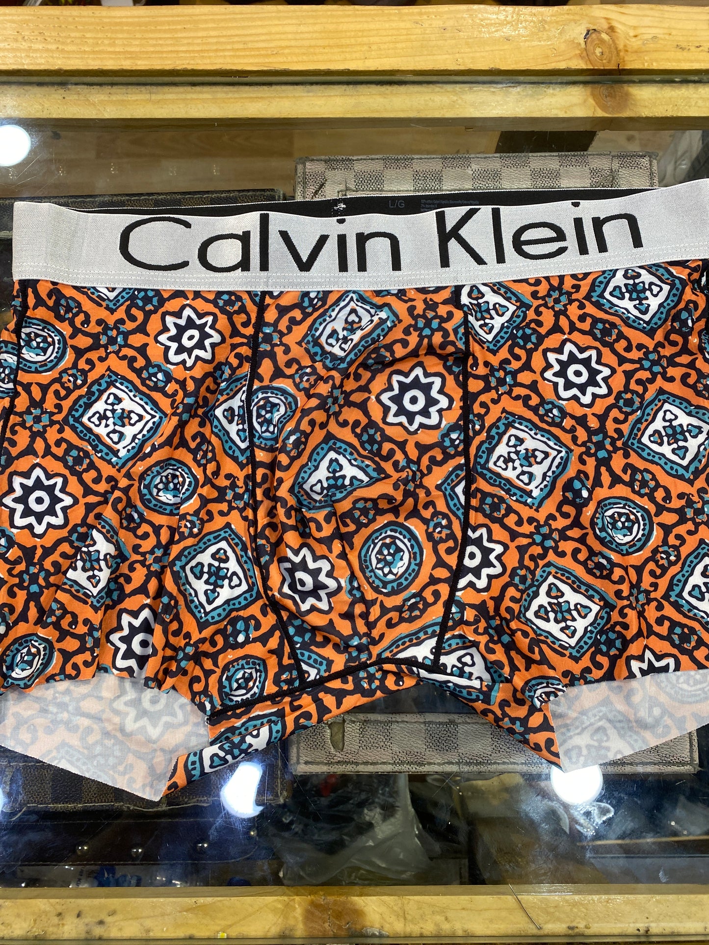 LAC CAL Orange Blue Black White Printed Premium Quality Imported Men’s Trunk 989247