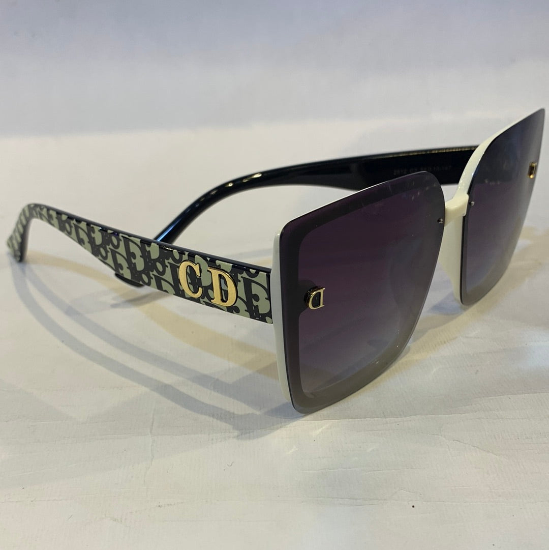 OID White Printed Frame Purple Shade Sunglass 2612 C3 58 16-147