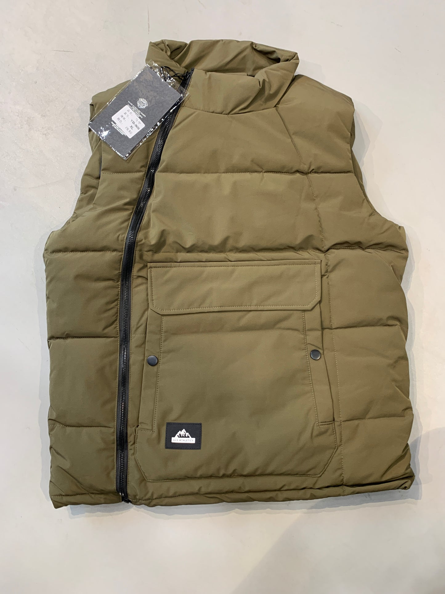 YIBOYUNTIAN GLS ATHLETICS Olive Green Colour Side Zipp Half Puffer Jacket YB-906