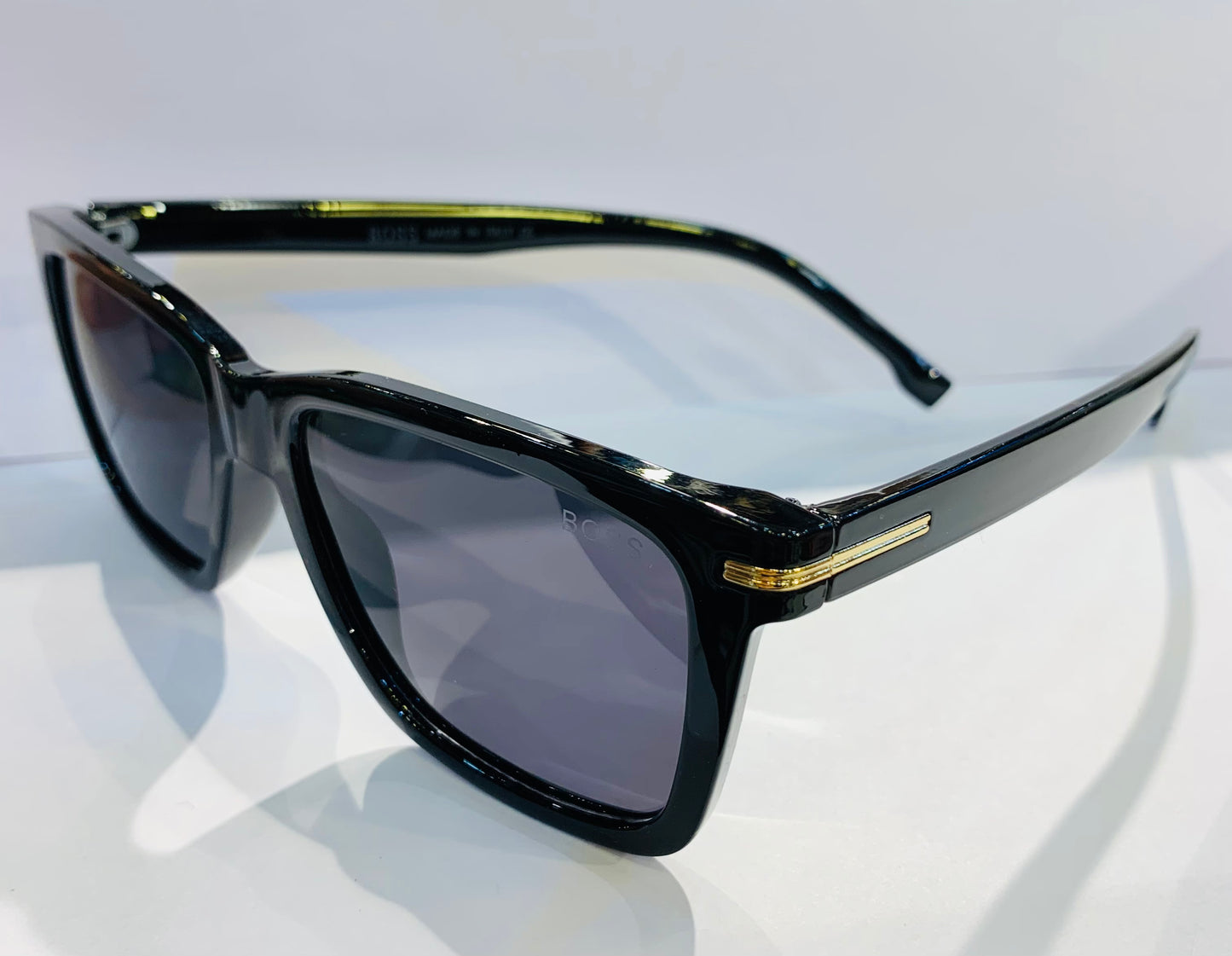 SOB Glossy Black Frame Black Shade Premium Quality Sunglass 2417 56 19-145