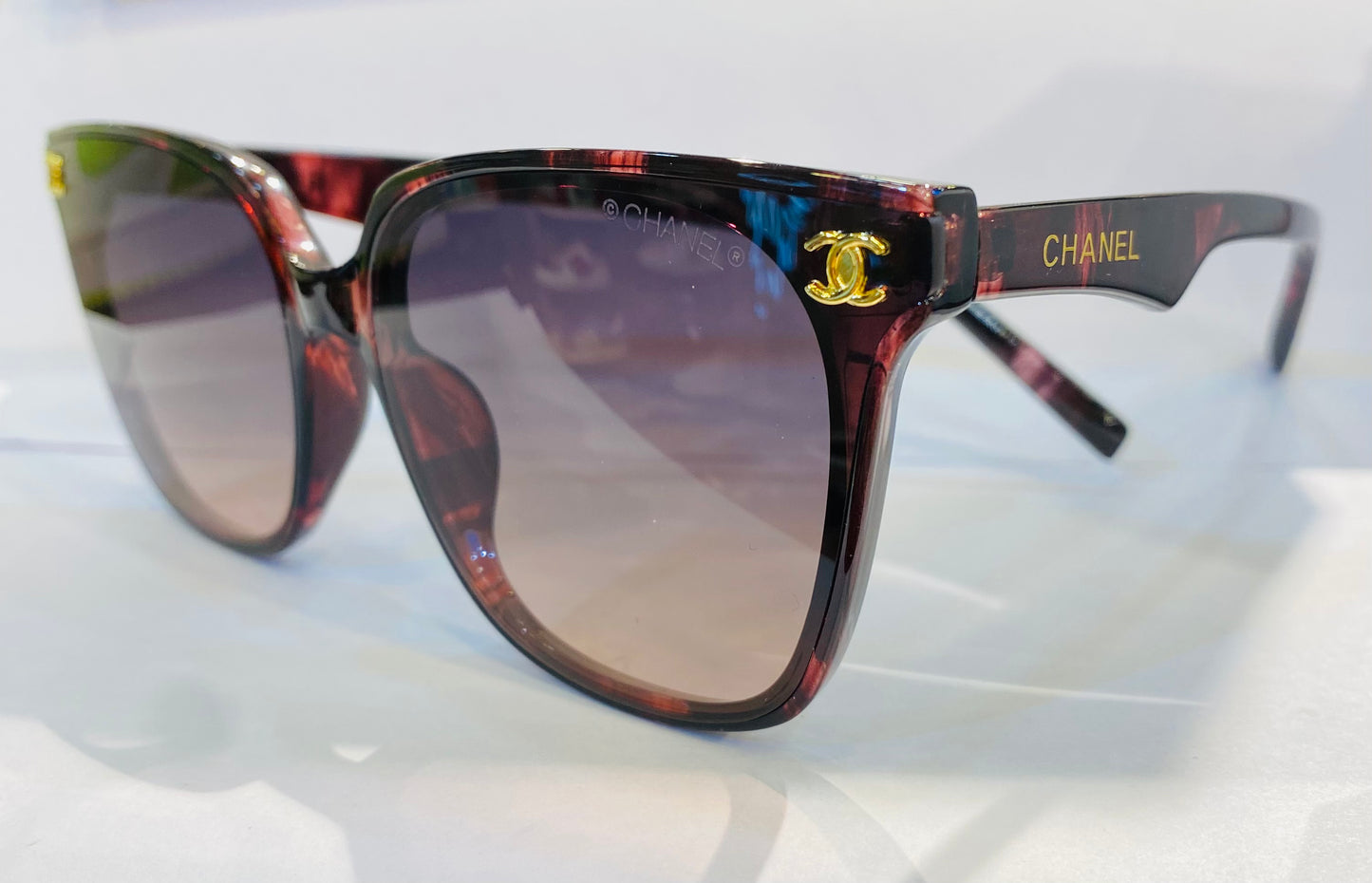 AHC Dark Pink leopard Frame Brown Shade Premium Quality Unisex Sunglass 36236 58 17-146