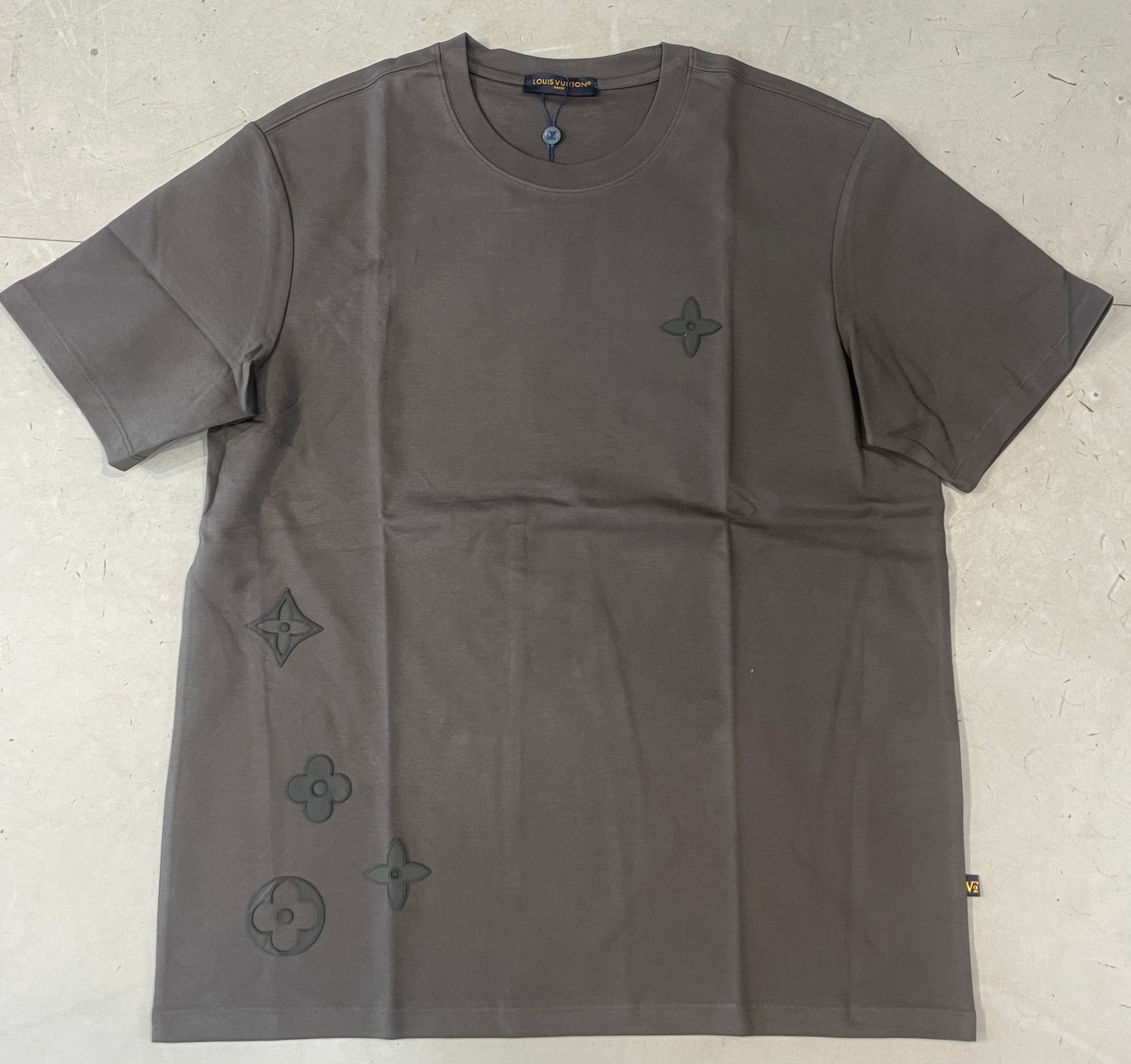 UOL LOU Dark Gray Colour Logo Patch Imported Unisex Oversize T-shirt YB517