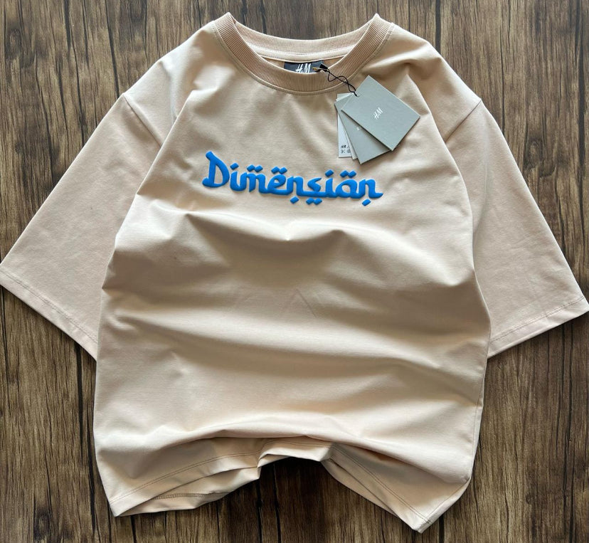 M&H Tshirt Dimension Cream Colour Drop Shoulder H1001
