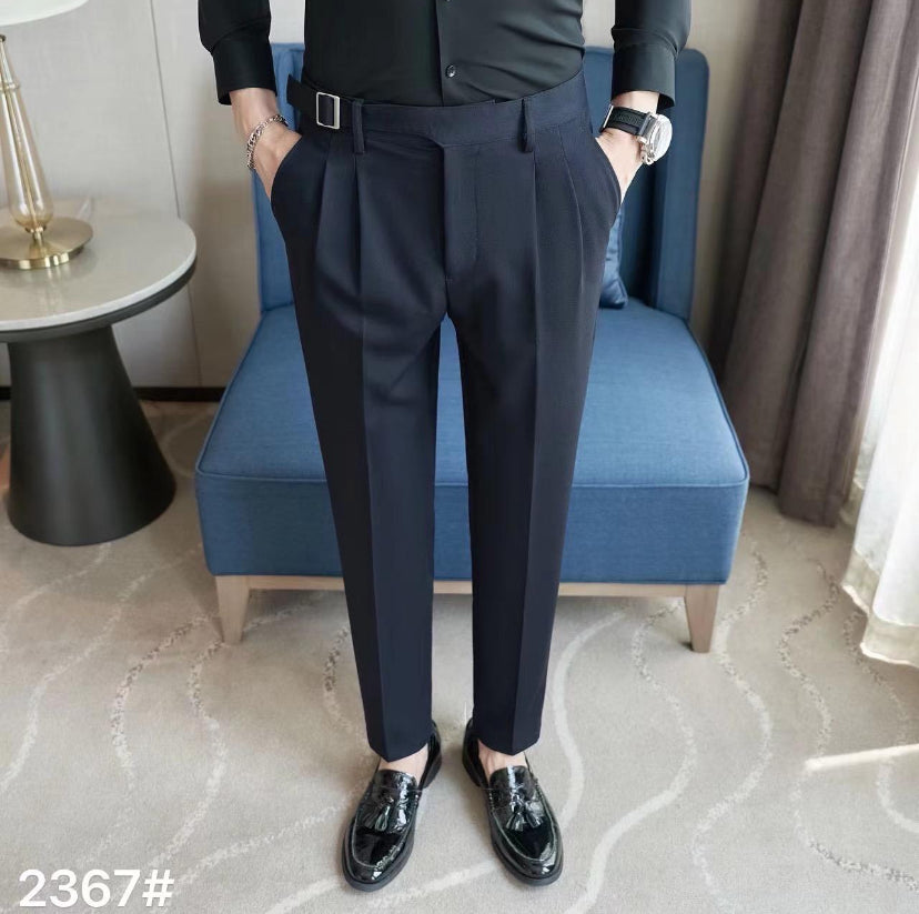 Korean Style Trousers Blue Colour Regular Fit k2367