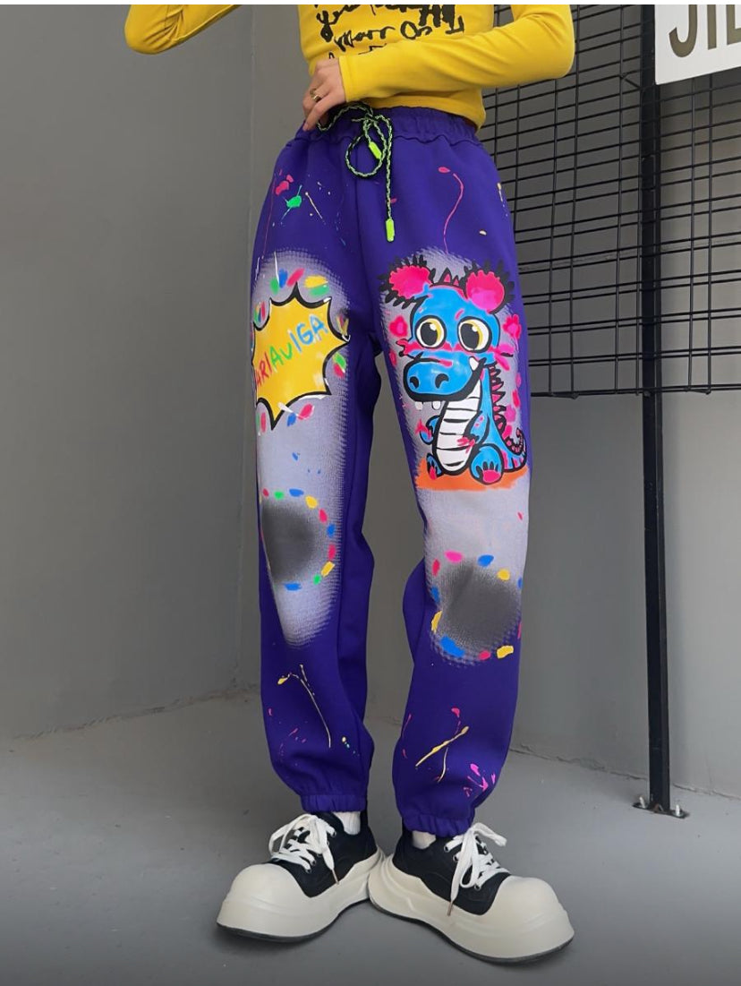 ARIAVIGA X UMHK Purple Colour Lower Dinosaur print in multi colour 7349