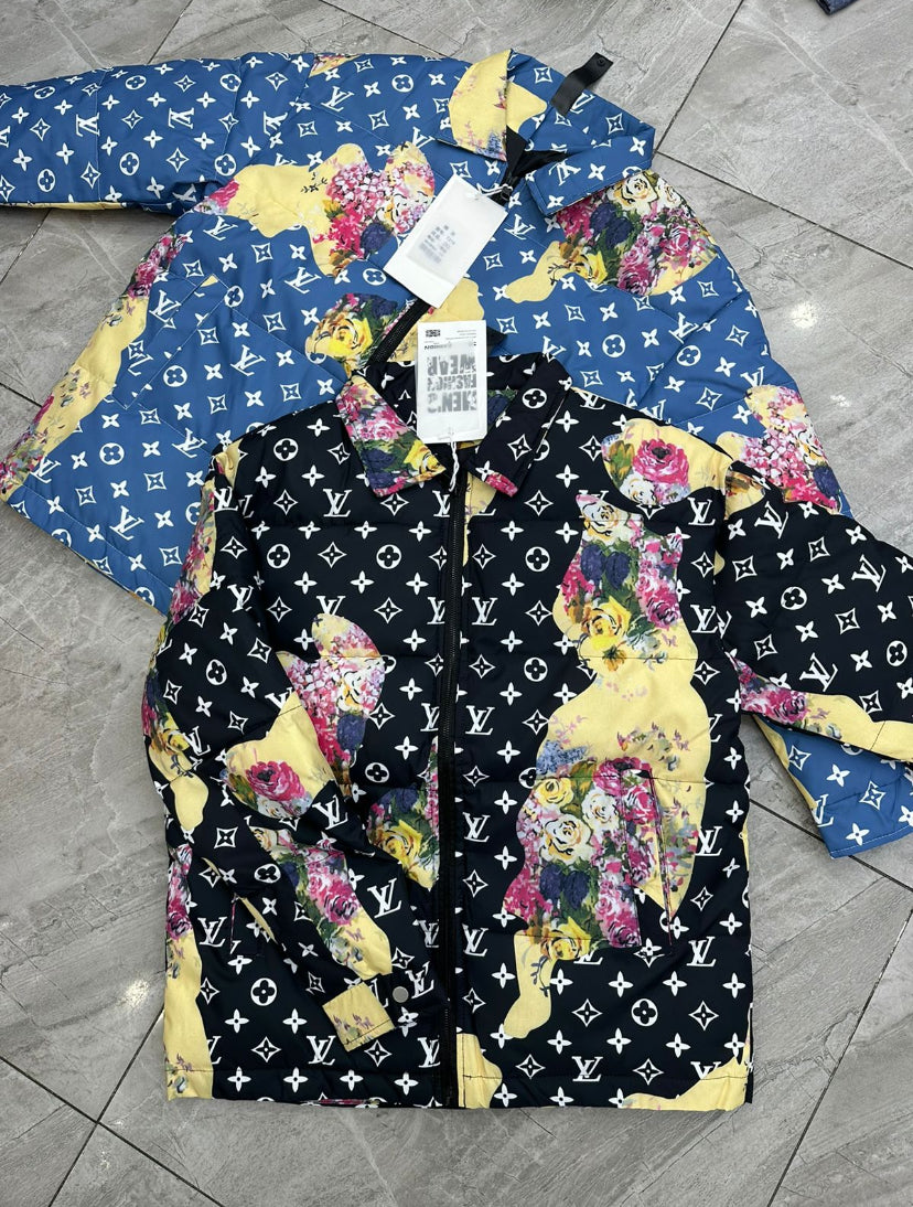 VL UOL Blue Colour With Monogram design Puffer jacket T219