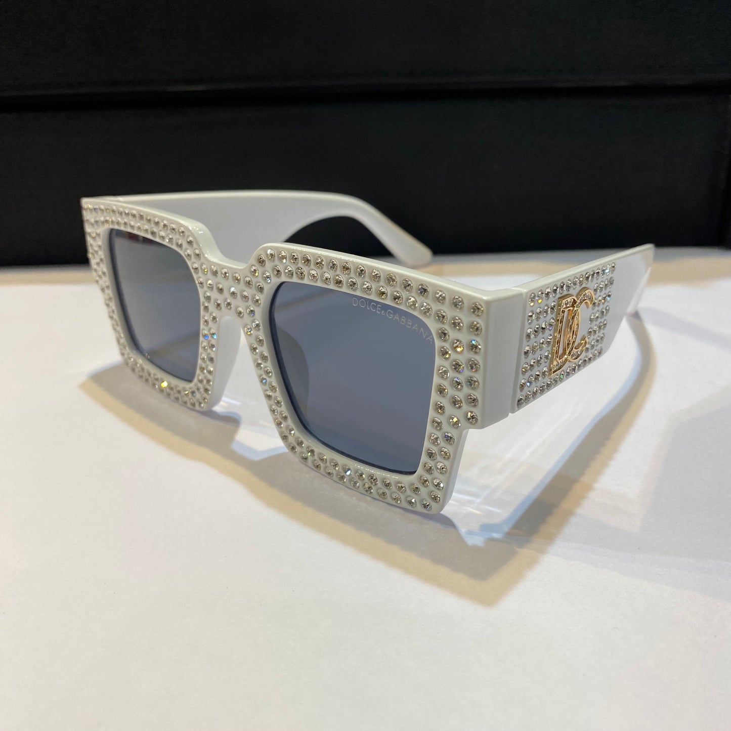 Lod White Stud Frame Black Shade Unisex Sunglass ZS98014 56 16 141