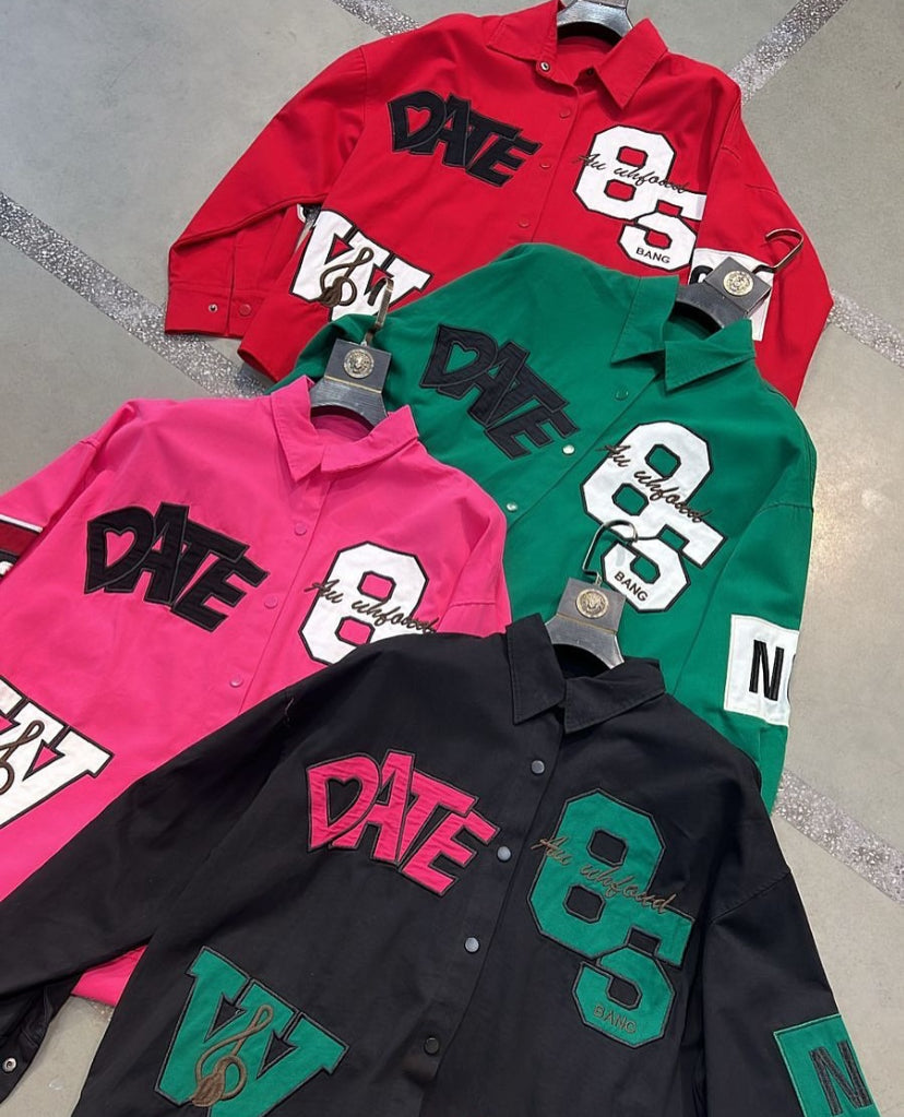 DATE 85 Multiple Patches Imported Free Size Unisex Baggy Shirts 33506