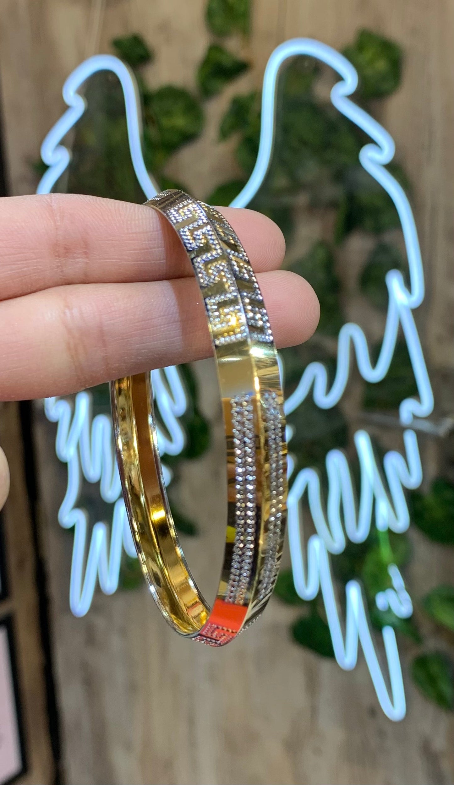 Designer Gold Silver Premium Quality Unisex kada 820008