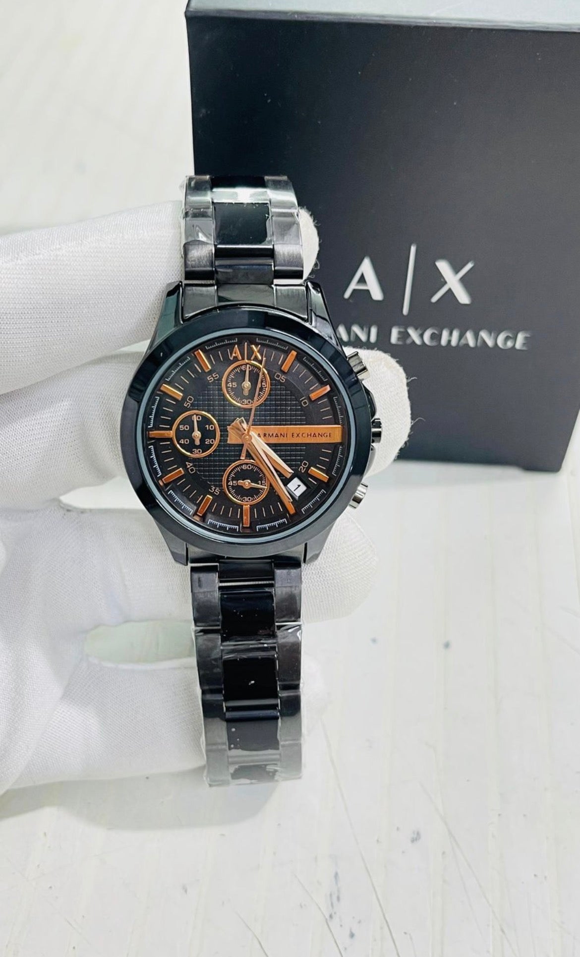 Mra Aix Black Copper Chain Black Copper Dial Chronograph Working Unisex Watch 989853