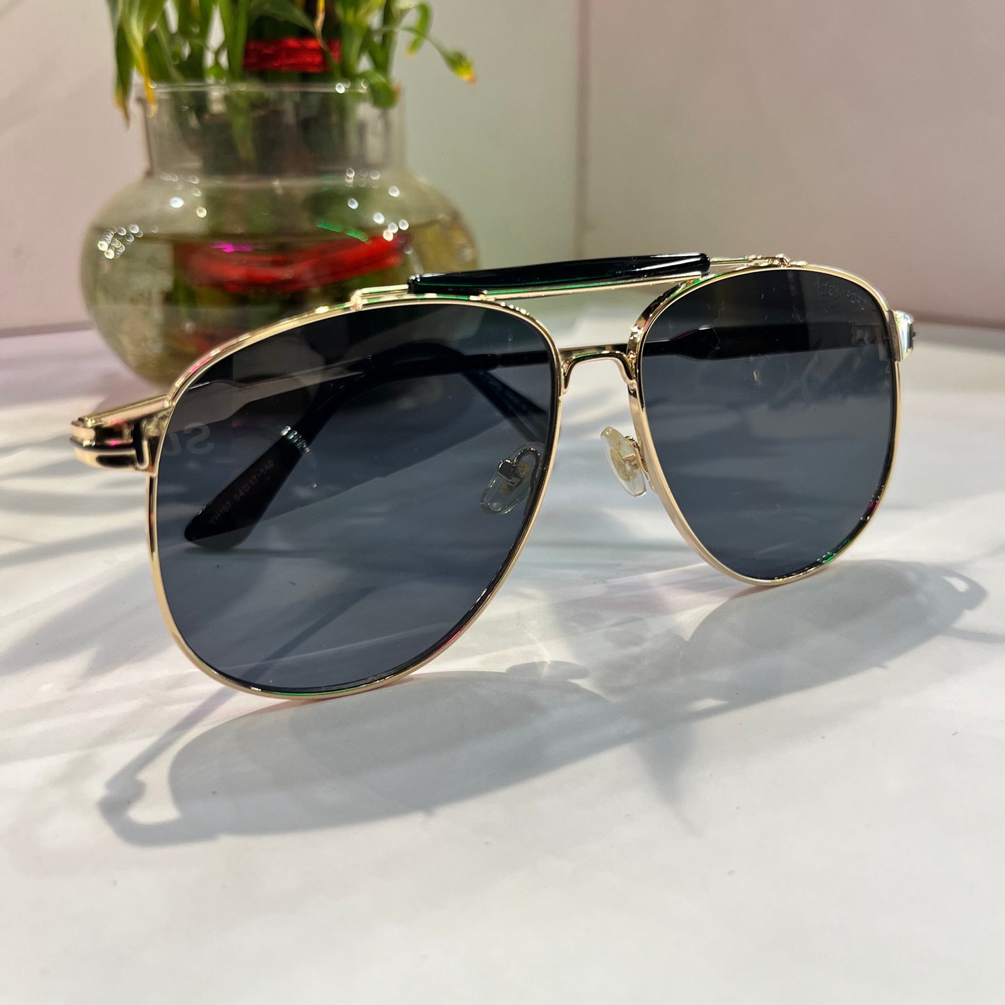Mot Gold Frame Black Shade Heavy Quality Sunglass YH1075417140  