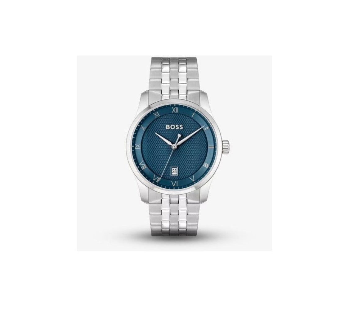 SOB BOS Blue Dial Silver Chain Date Working Men’s Watch 990640