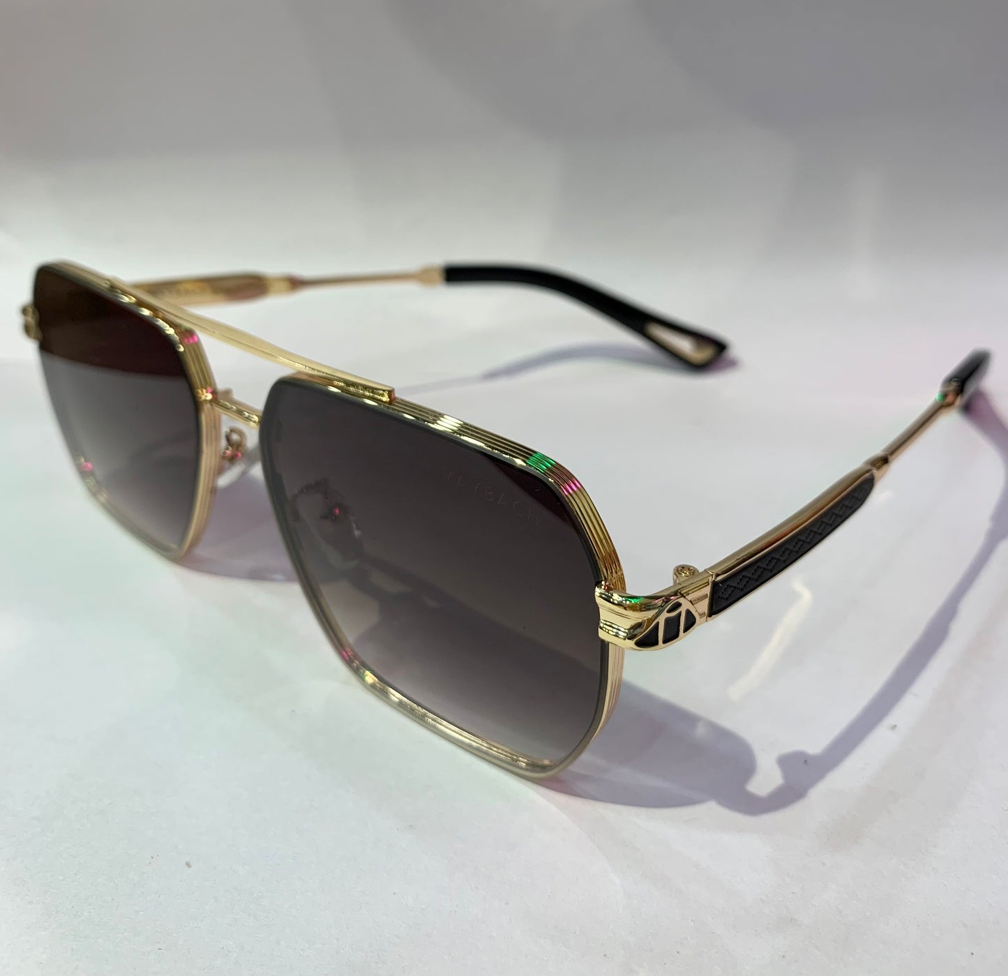 YAM Golden Frame Brown Shade Unisex Premium Quality Sunglass 2537 56 22-143