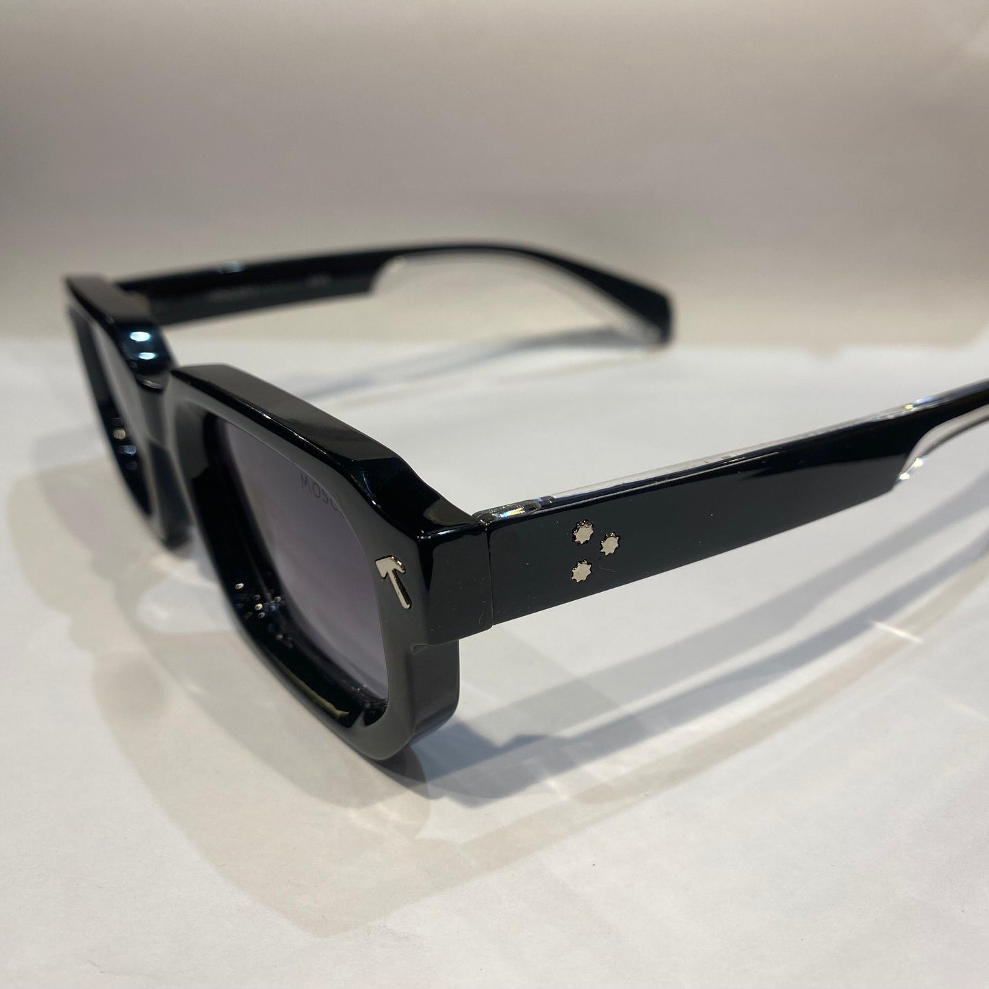 SOM Glossy Black Frame Trancy Black Shade Unisex Sunglasses 98155 52 17 142