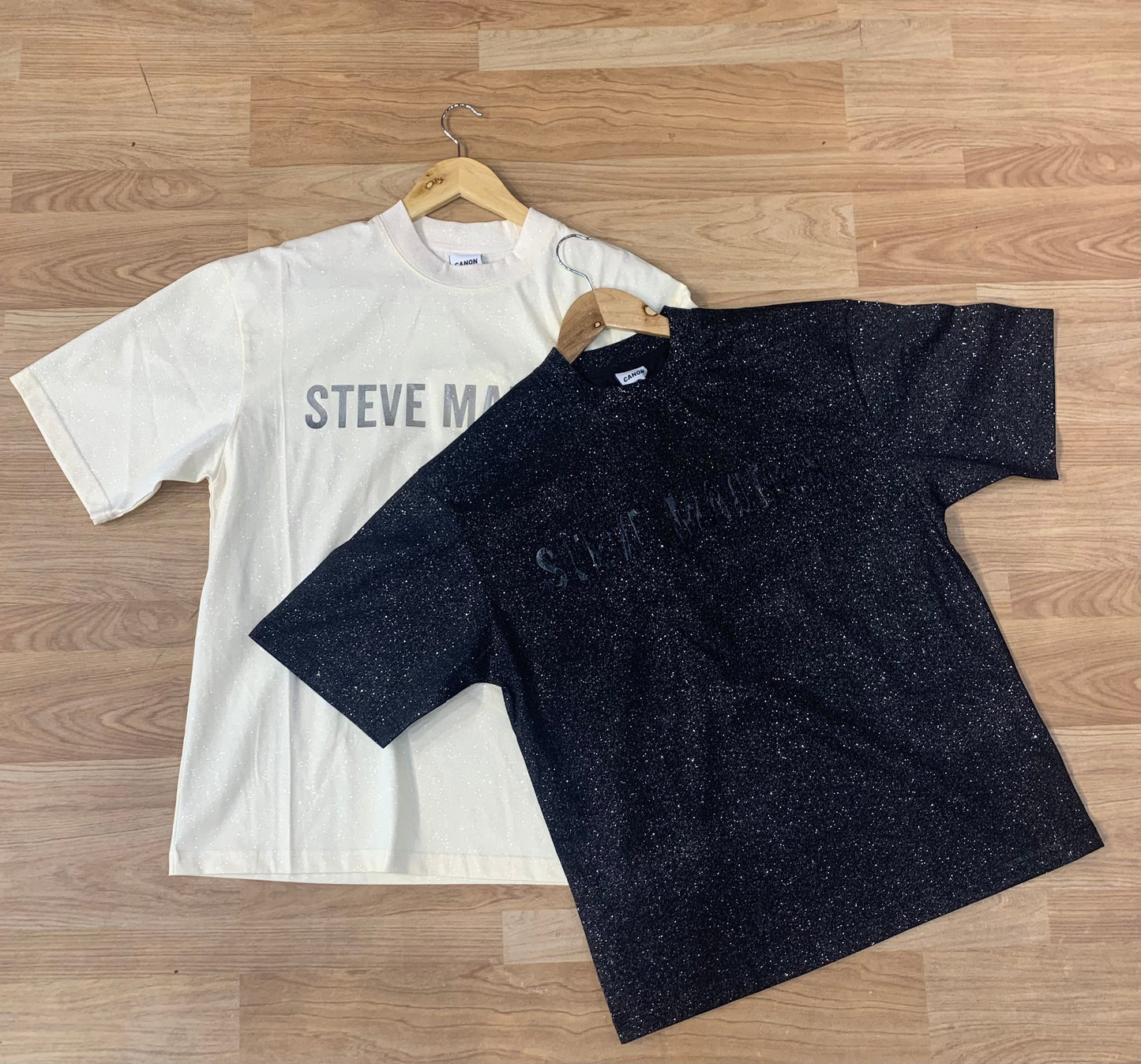 CANON Steve Madden Cream Colour With Glitter Design Premium Quality Party Wear TShirt 57726