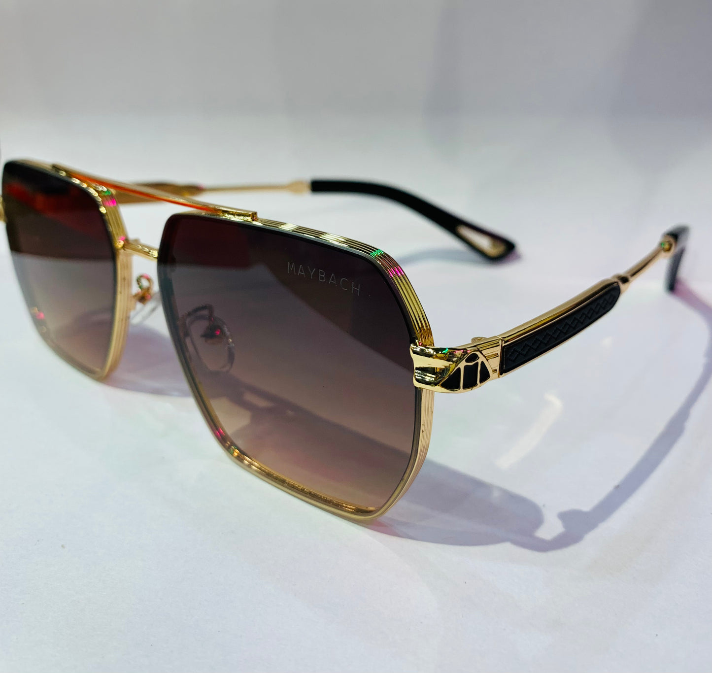 YAM Golden Frame Dark brown Shade Unisex Premium Quality Sunglass 2537 56 22-143