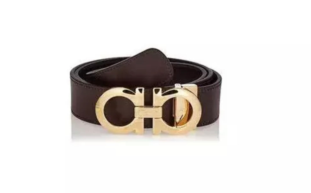 REF Multi Colour Buckle Black Leather Ladies Belt 87472