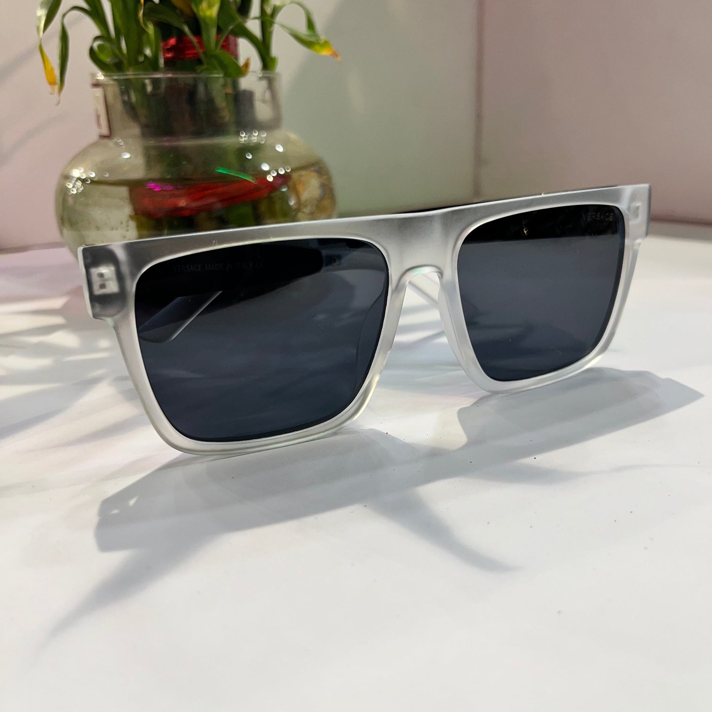 Rev Transparent Frame Black Shade Heavy Quality Sunglass 11015718144