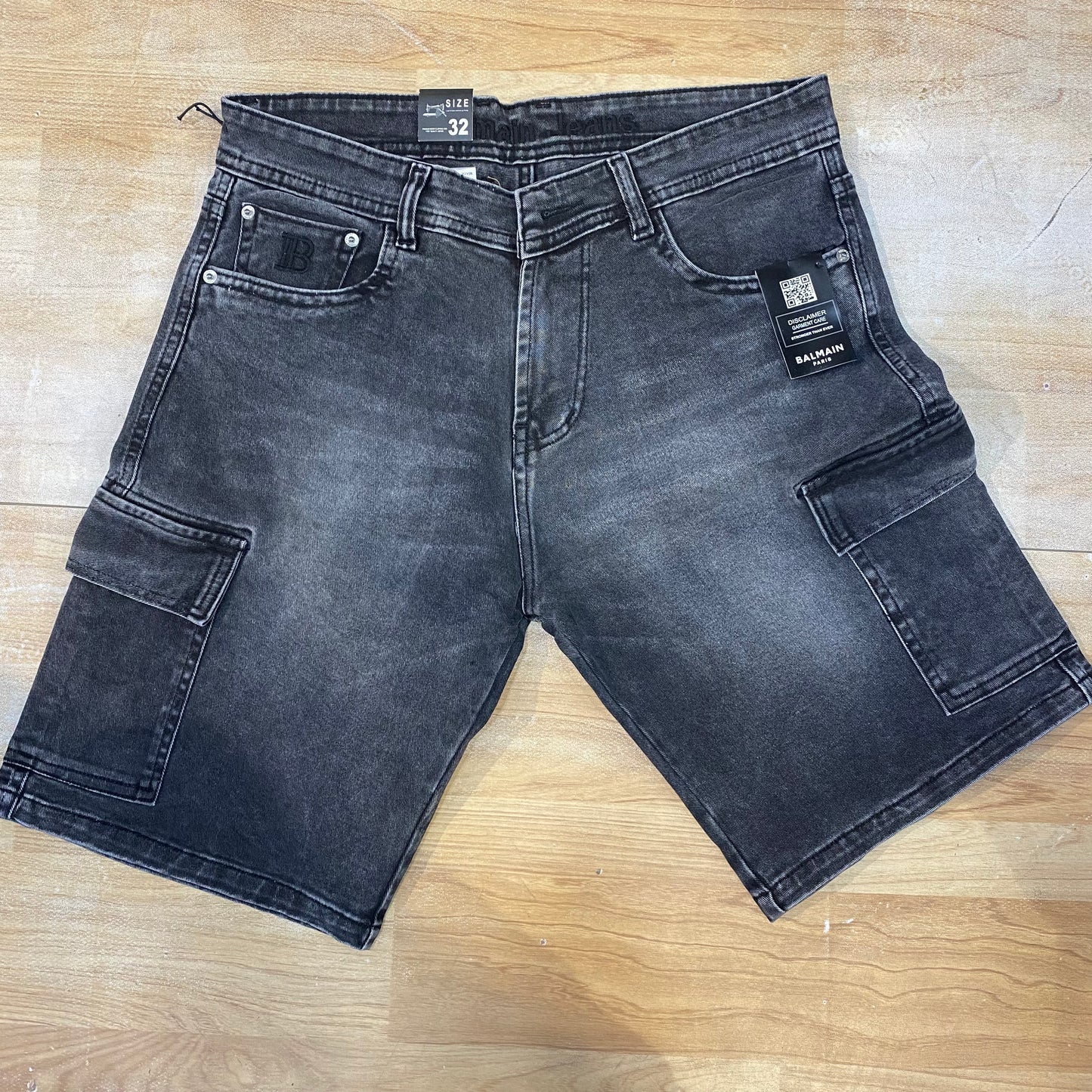 LAB BAL Grey Colour With Cargo Design Premium Quality Denim Shorts 988852