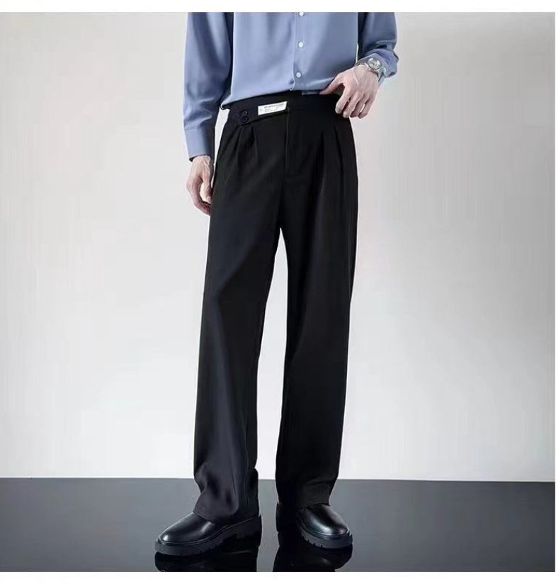ZHUOYUEKONGJIAN Black Colour with Gurkha Design Premium Quality Quality Baggy Fit Korean Pants A506