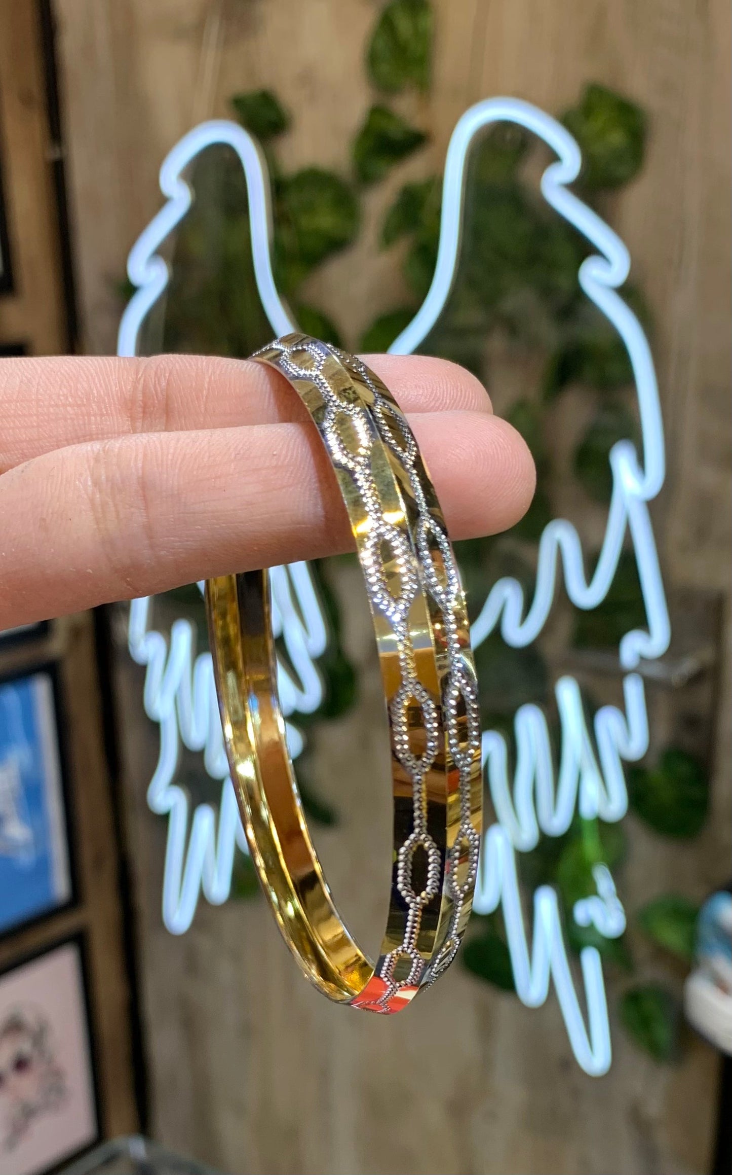 Designer Gold Silver Premium Quality Unisex kada 820011