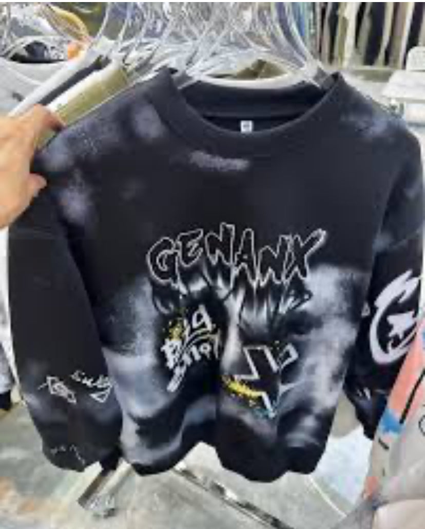 Korean sweatshirt Black Colour Genanx White Blue Pink Yellow panted 3419