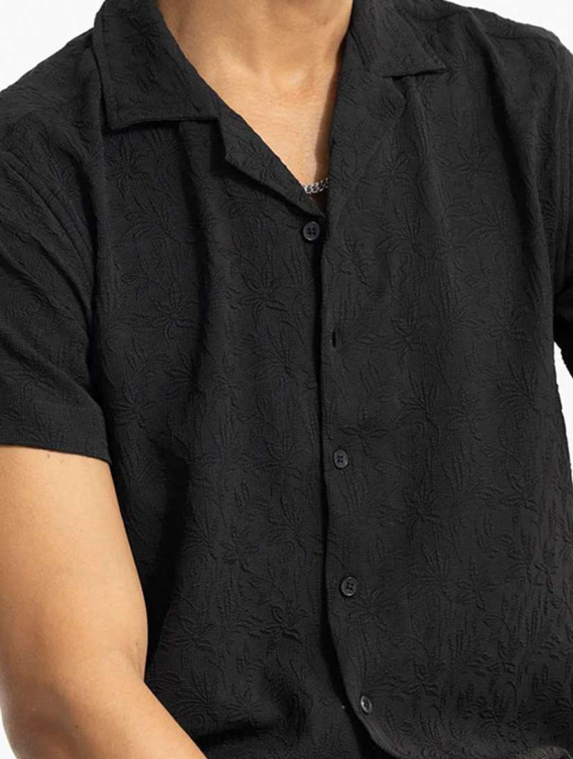 RAZ Self Design Casual Black Shirt G2005